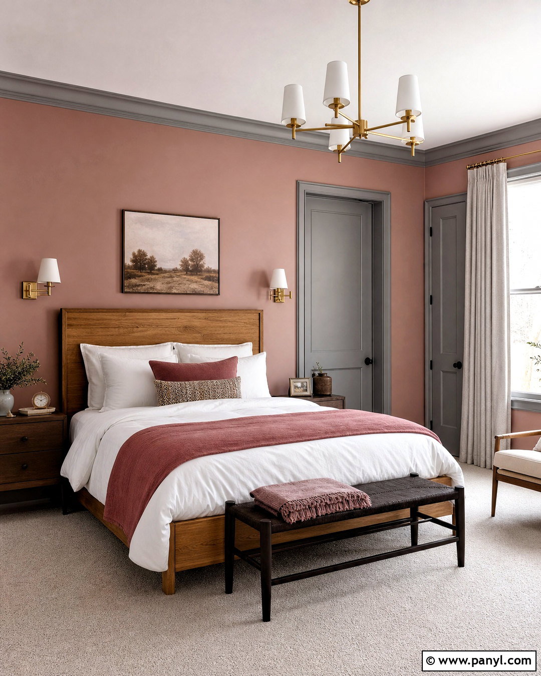 Grey Trim With Blush Pink Walls - 20 grey trim interior ideas