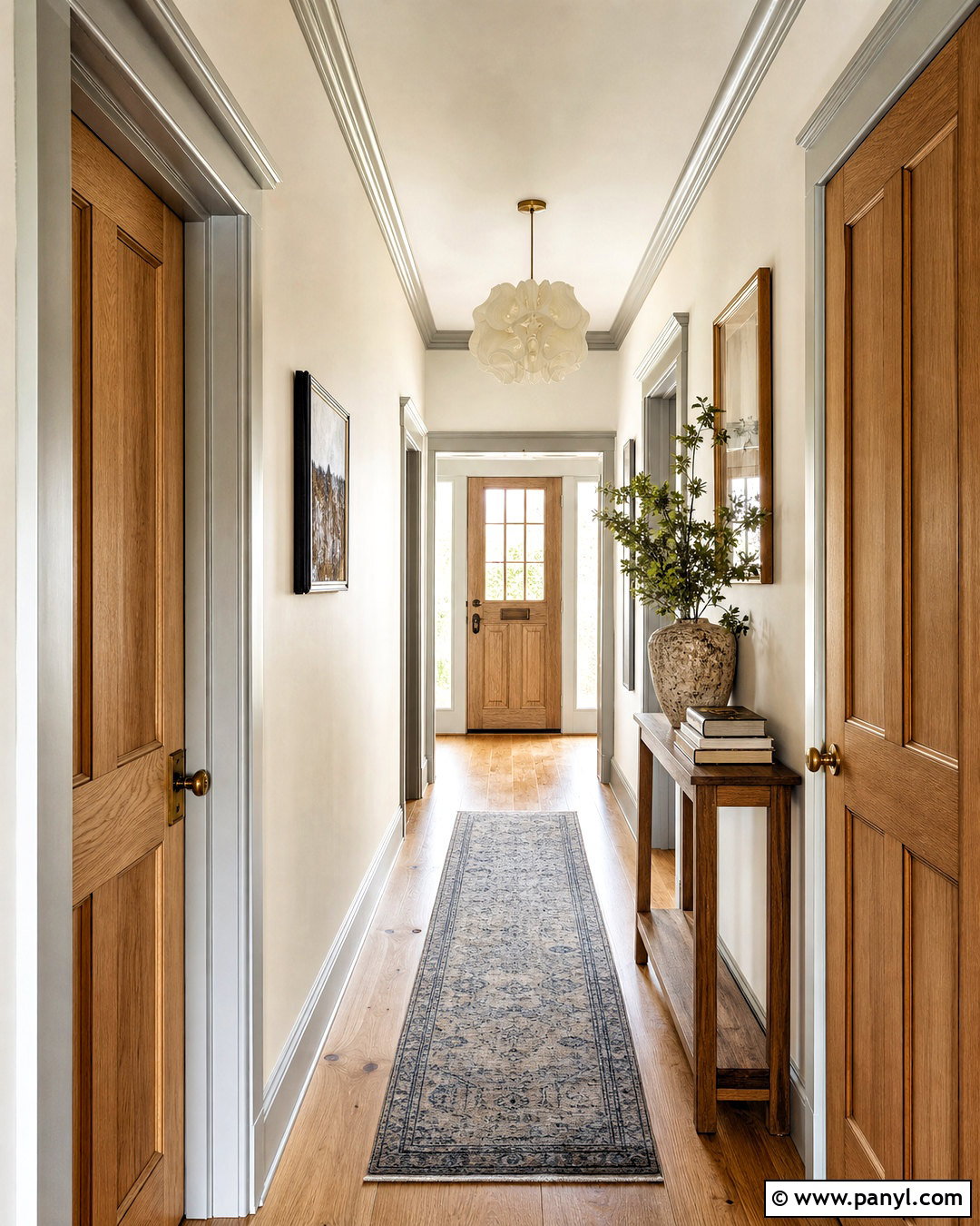 Grey Trim With Natural Wood Doors - 20 grey trim interior ideas