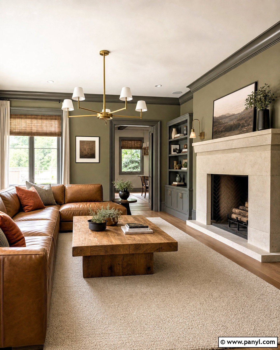 Grey Trim With Olive Green Walls - 20 grey trim interior ideas