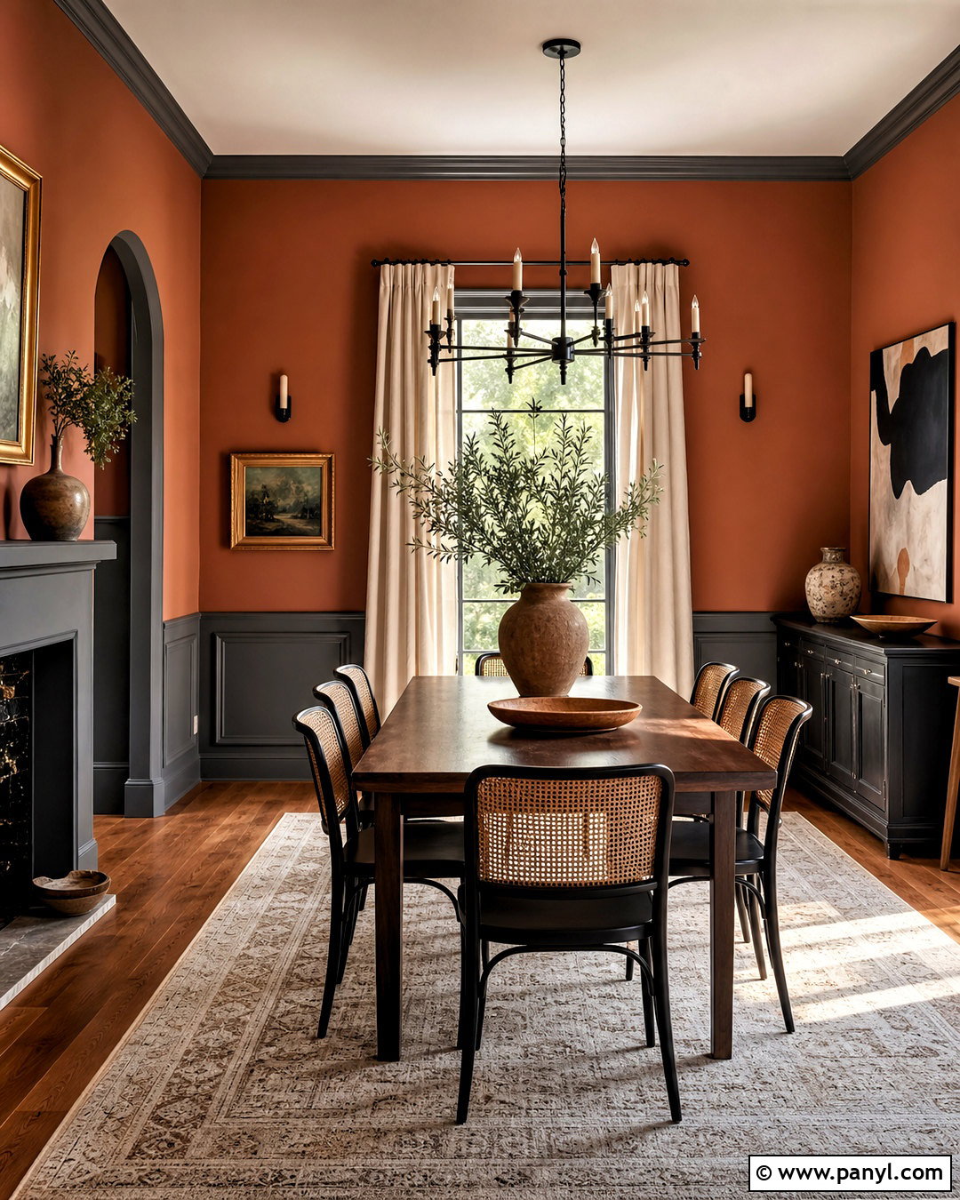 Grey Trim With Terracotta Walls - 20 grey trim interior ideas