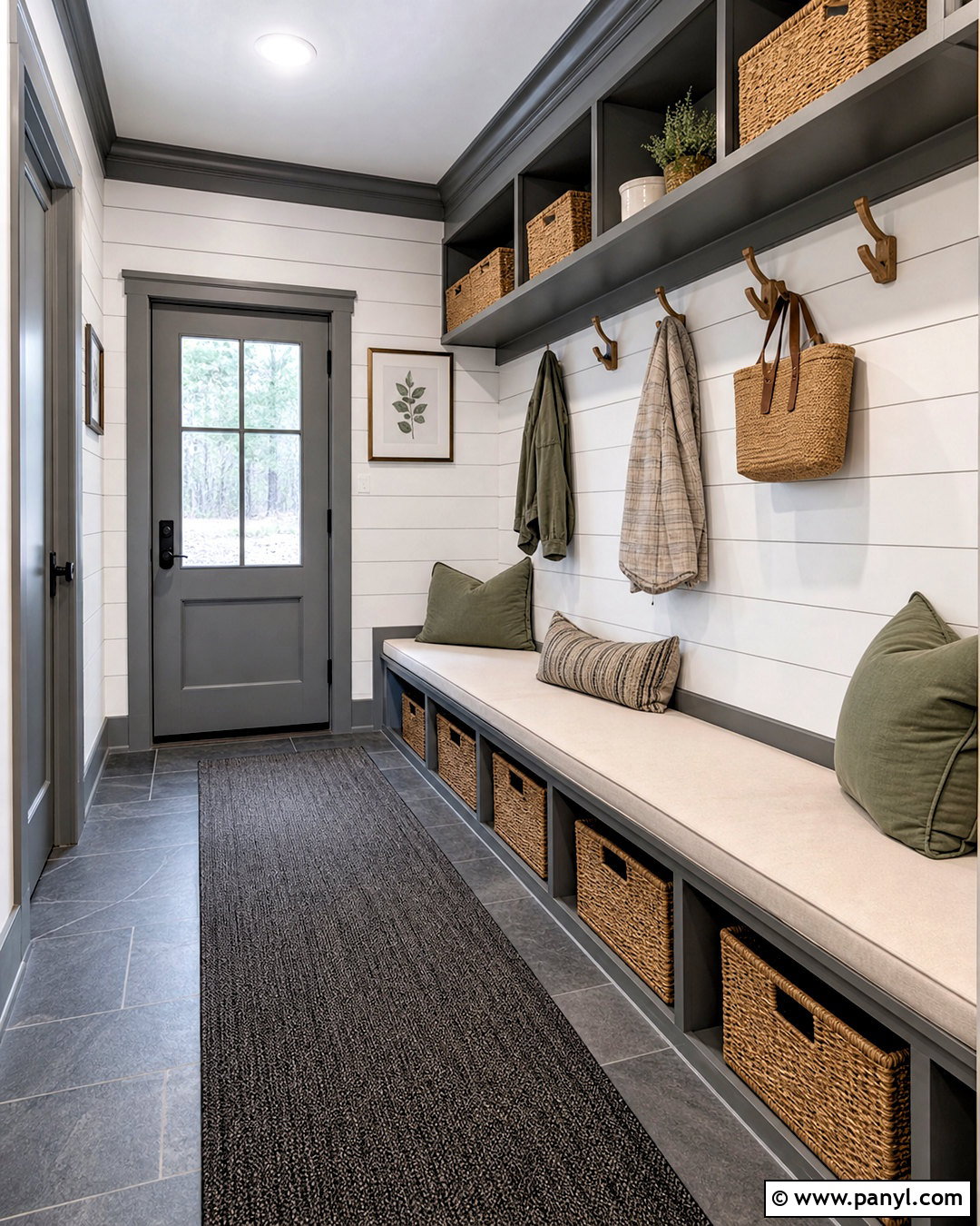 Grey Trim With White Shiplap Walls - 20 grey trim interior ideas