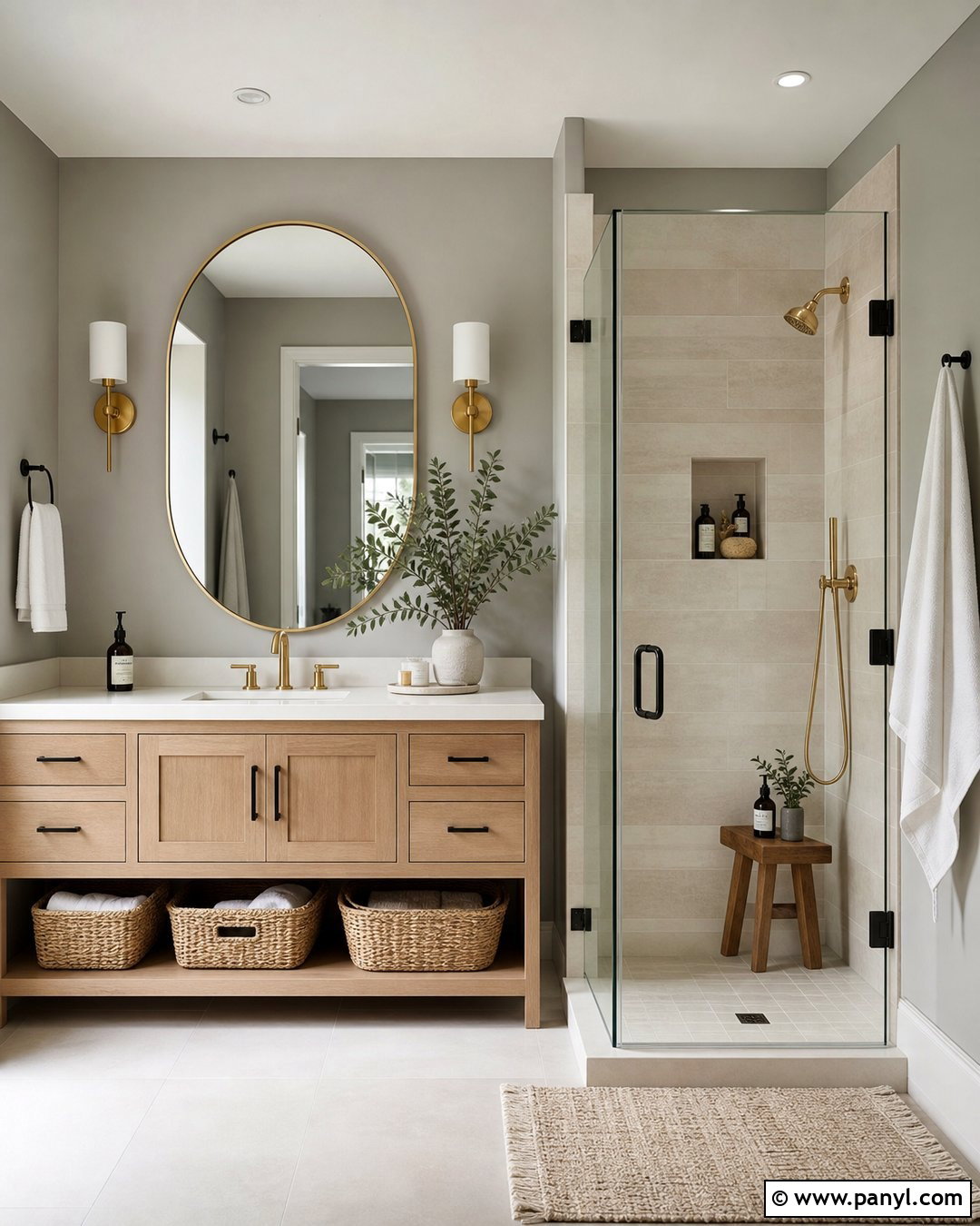 Grey Wall Bathroom - 35 Grey Wall Room Ideas