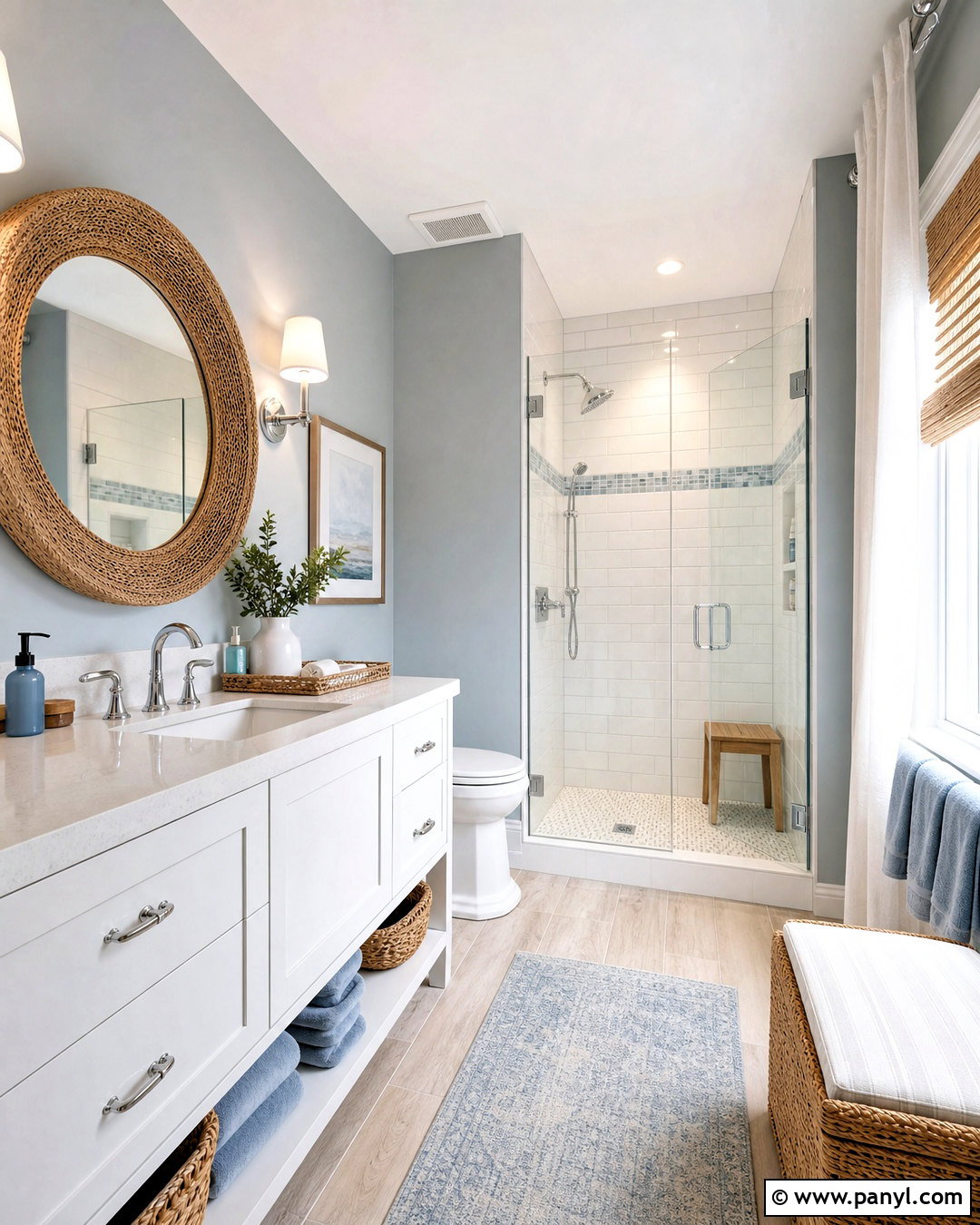 Grey Wall Coastal Bathroom - 20 grey wall bathroom ideas