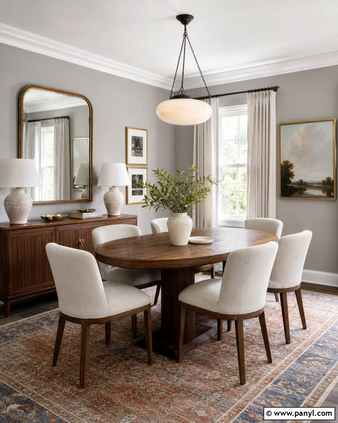 Grey Wall Dining Room - 35 Grey Wall Room Ideas