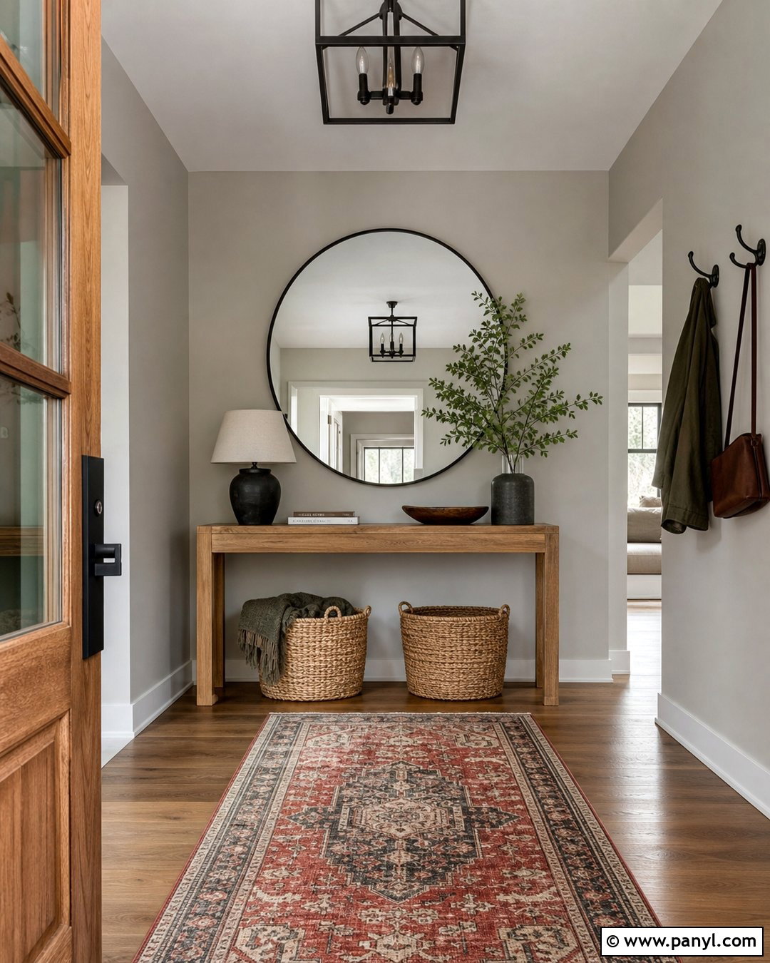Grey Wall Entryway - 30 Grey Wall Interior Ideas