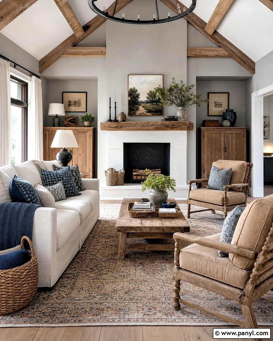 Grey Wall Farmhouse Living Room - 20 grey wall living room ideas