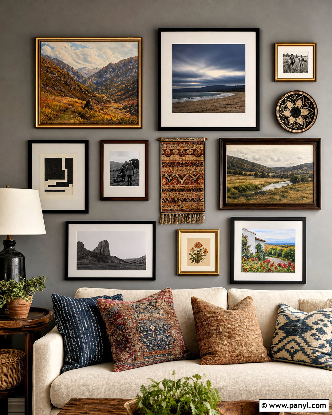 Grey Wall Gallery Display - 20 grey wall design ideas