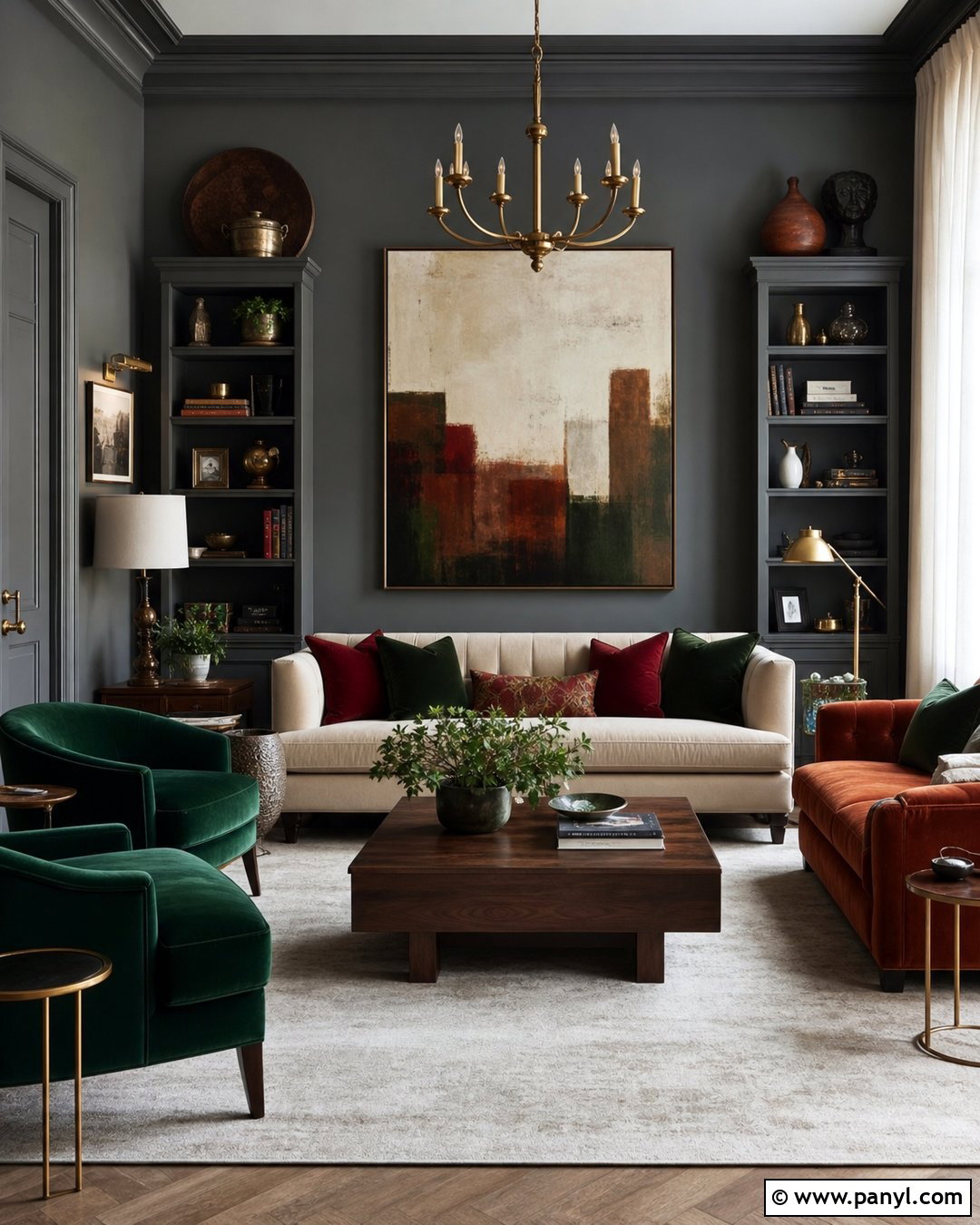 Grey Wall Interior With Color Drenching - 30 Grey Wall Interior Ideas