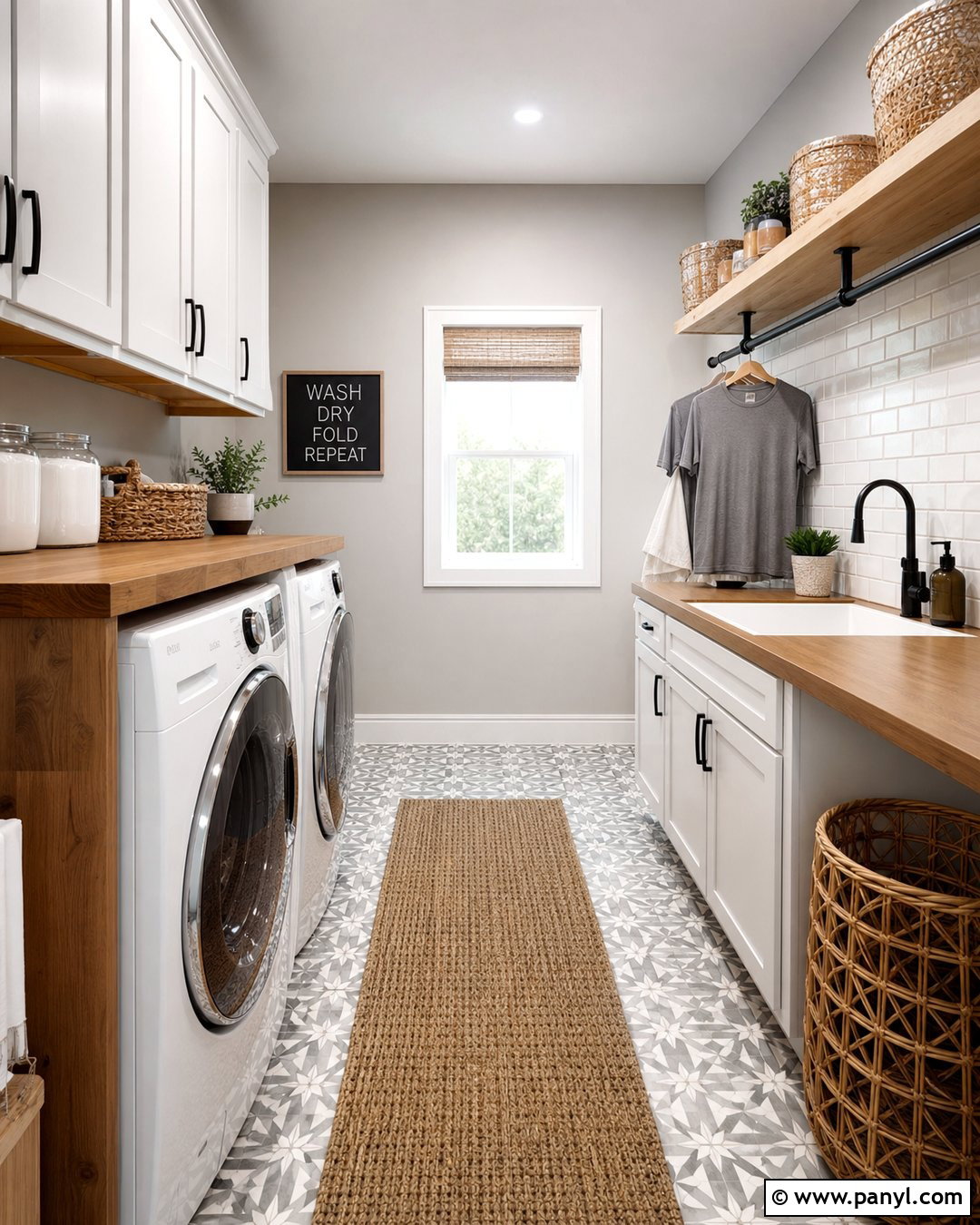 Grey Wall Laundry Room - 30 Grey Wall Interior Ideas
