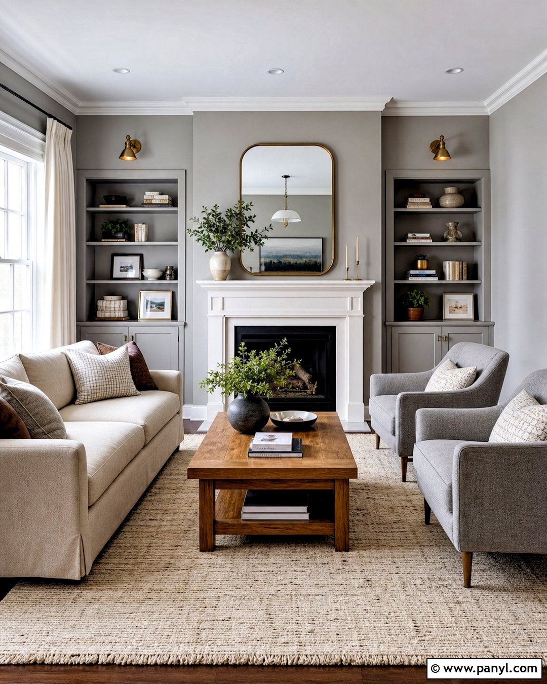 Grey Wall Living Room With Fireplace - 20 grey wall living room ideas