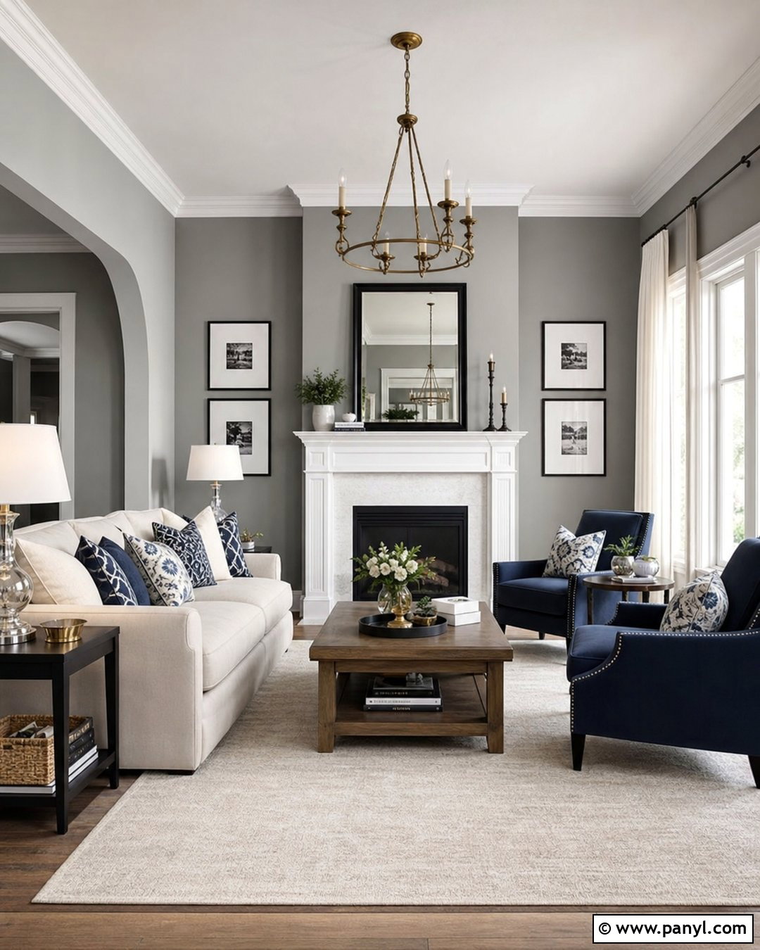 Grey Wall Living Room With White Trim - 30 Grey Wall Interior Ideas