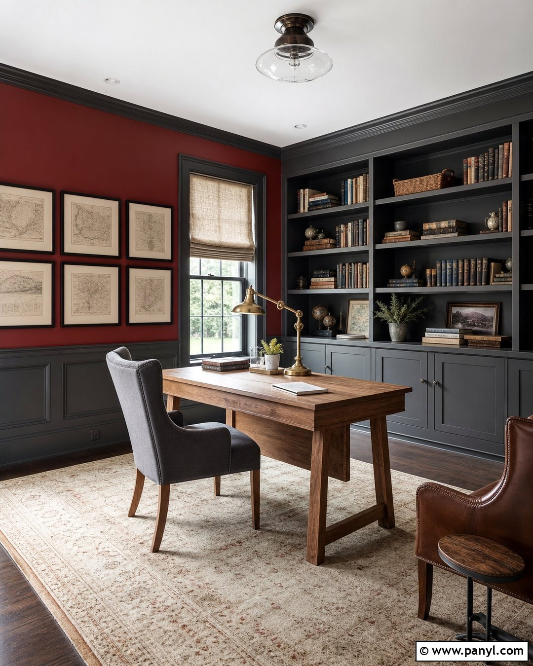 Grey Wall Paneling With Red Upper Walls - 20 Red And Grey Walls