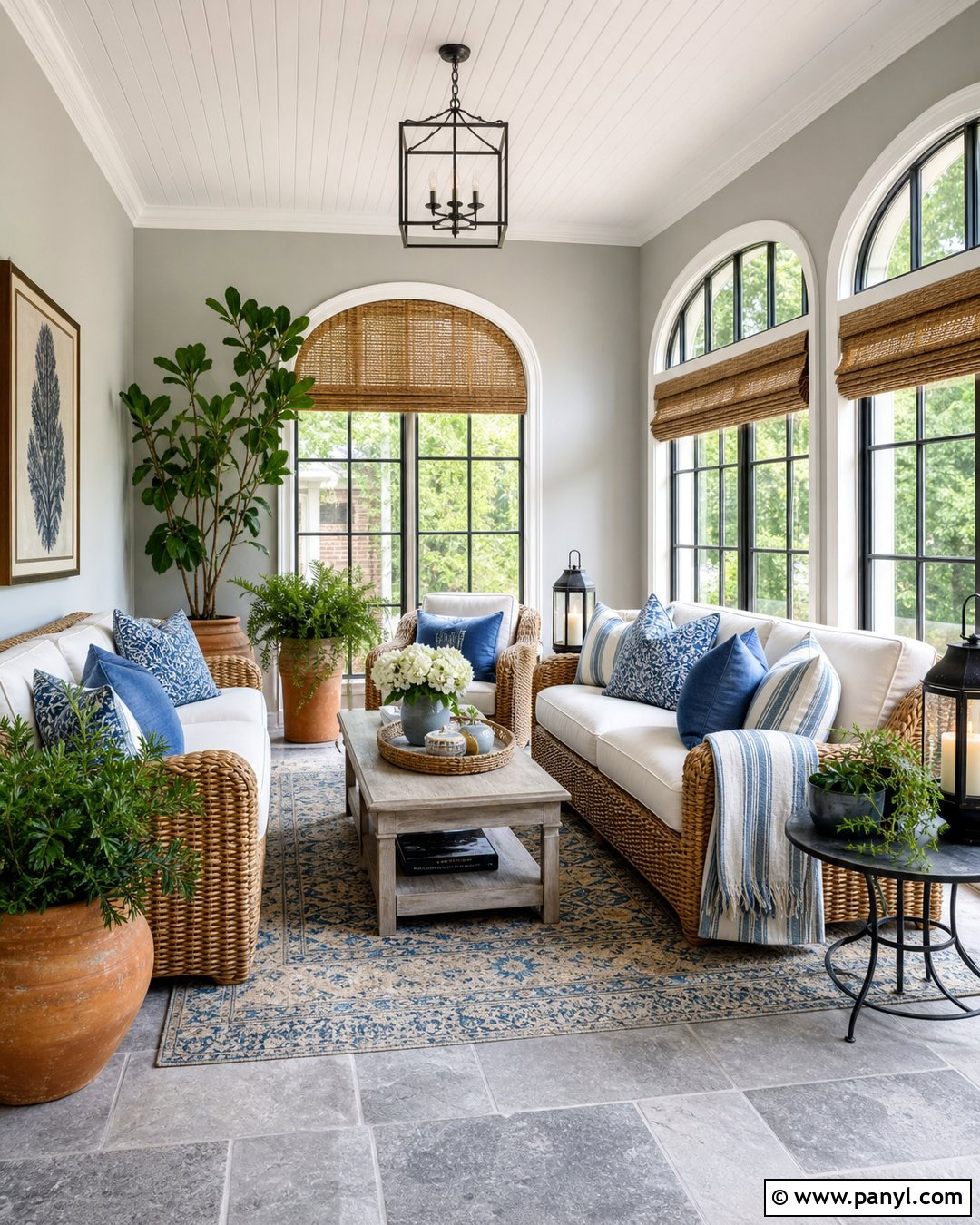 Grey Wall Sunroom - 30 Grey Wall Interior Ideas