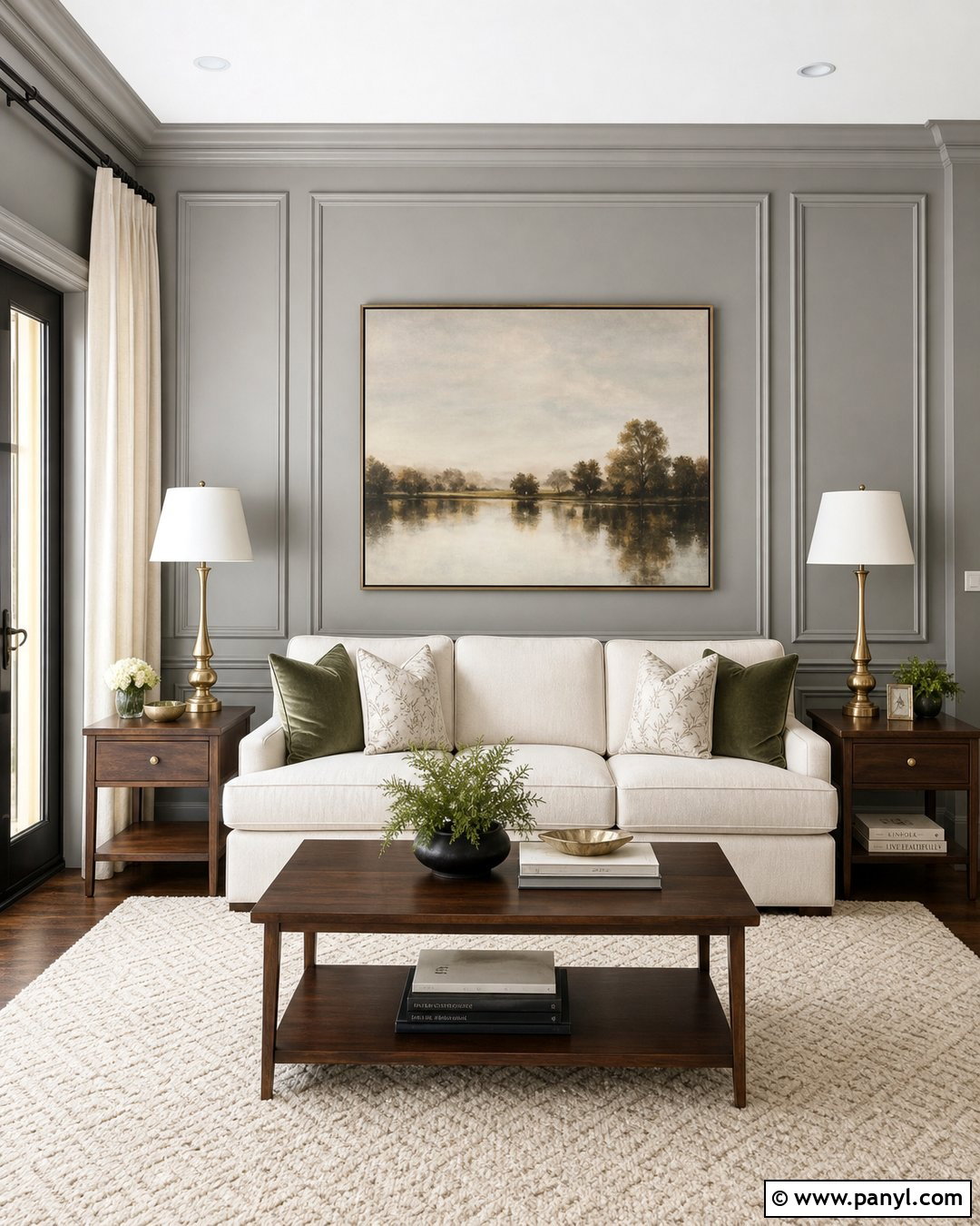 Grey Wall With Picture Frame Molding - 50 grey wall ideas
