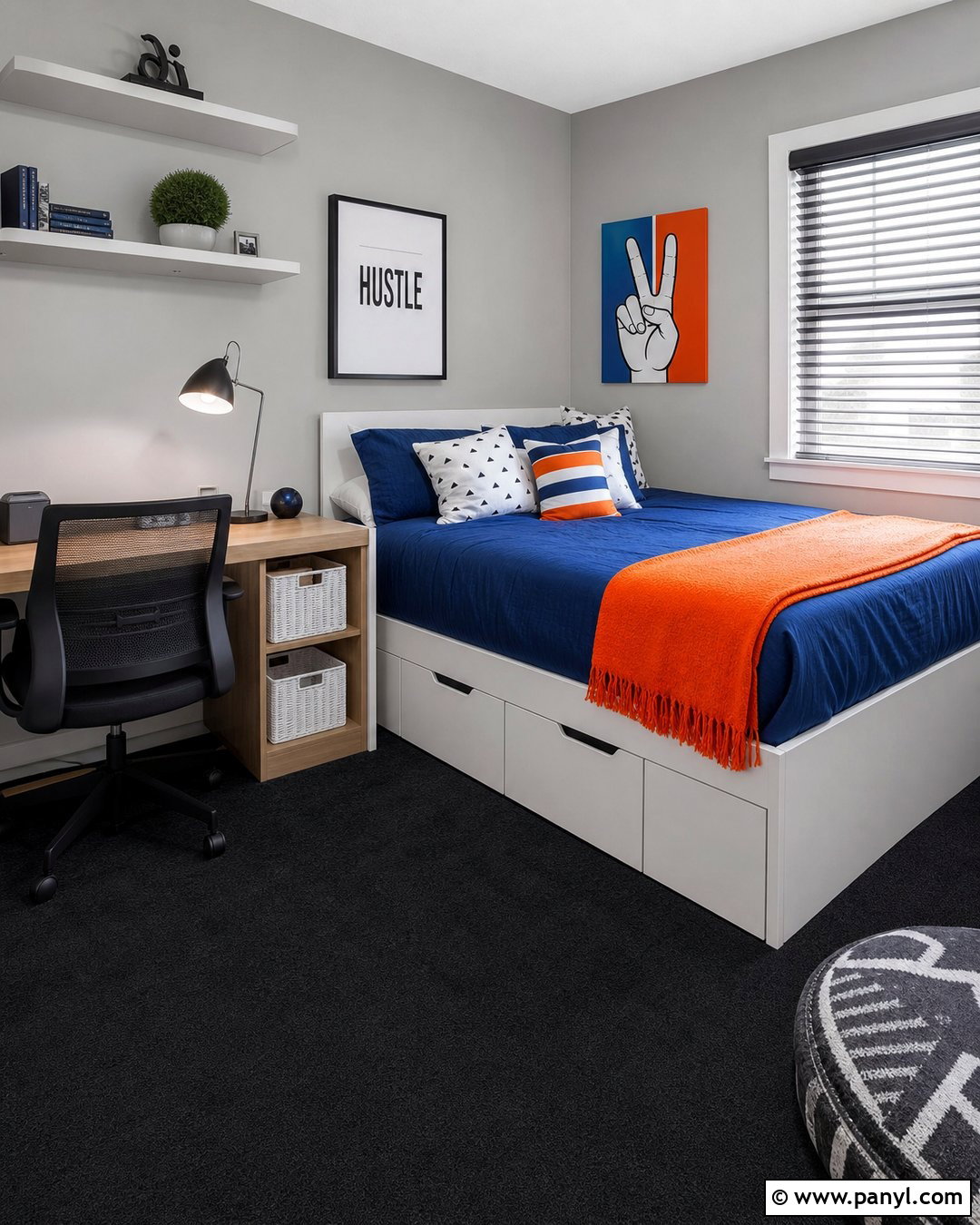 Grey Walls Black Carpet Teen Bedroom - 20 Grey Walls Black Carpet Ideas