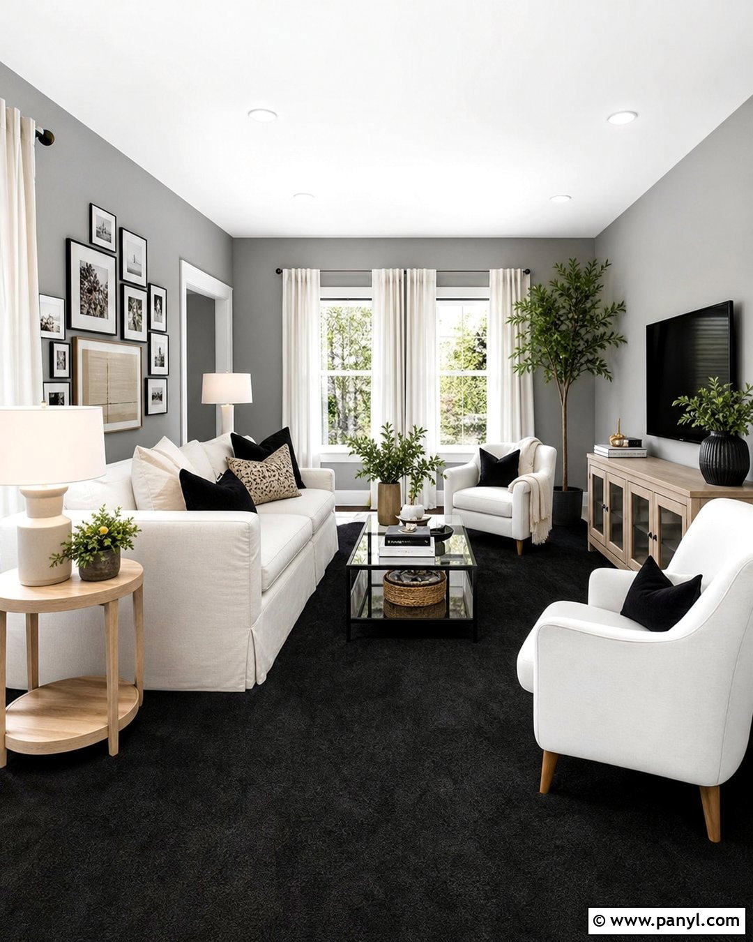 Grey Walls Black Carpet White Furniture - 20 Grey Walls Black Carpet Ideas