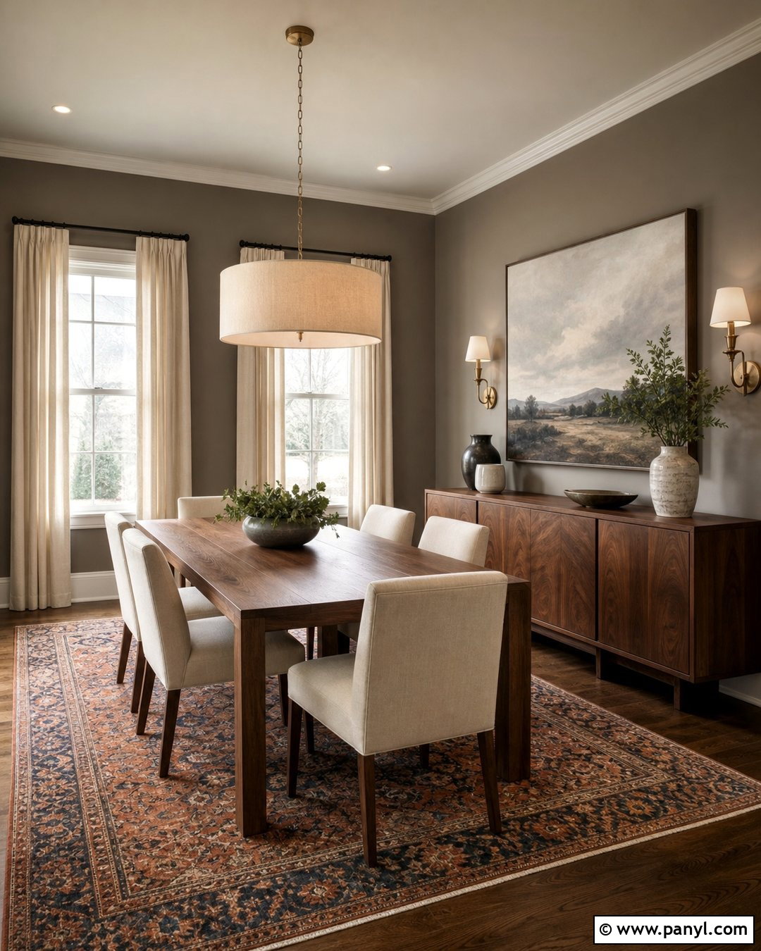 Grey Walls In A Dining Room - 50 grey walls