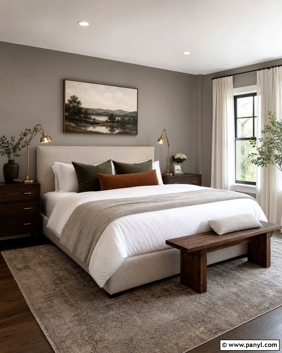 Grey Walls In A Primary Bedroom - 50 grey walls