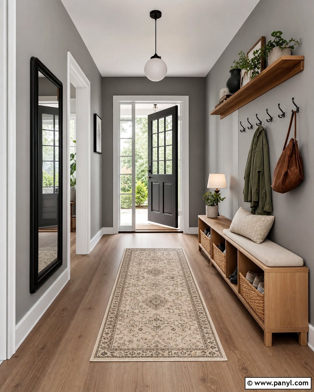 Grey Walls In A Scandinavian Entryway - 20 Grey Walls In A Scandinavian Interior Ideas