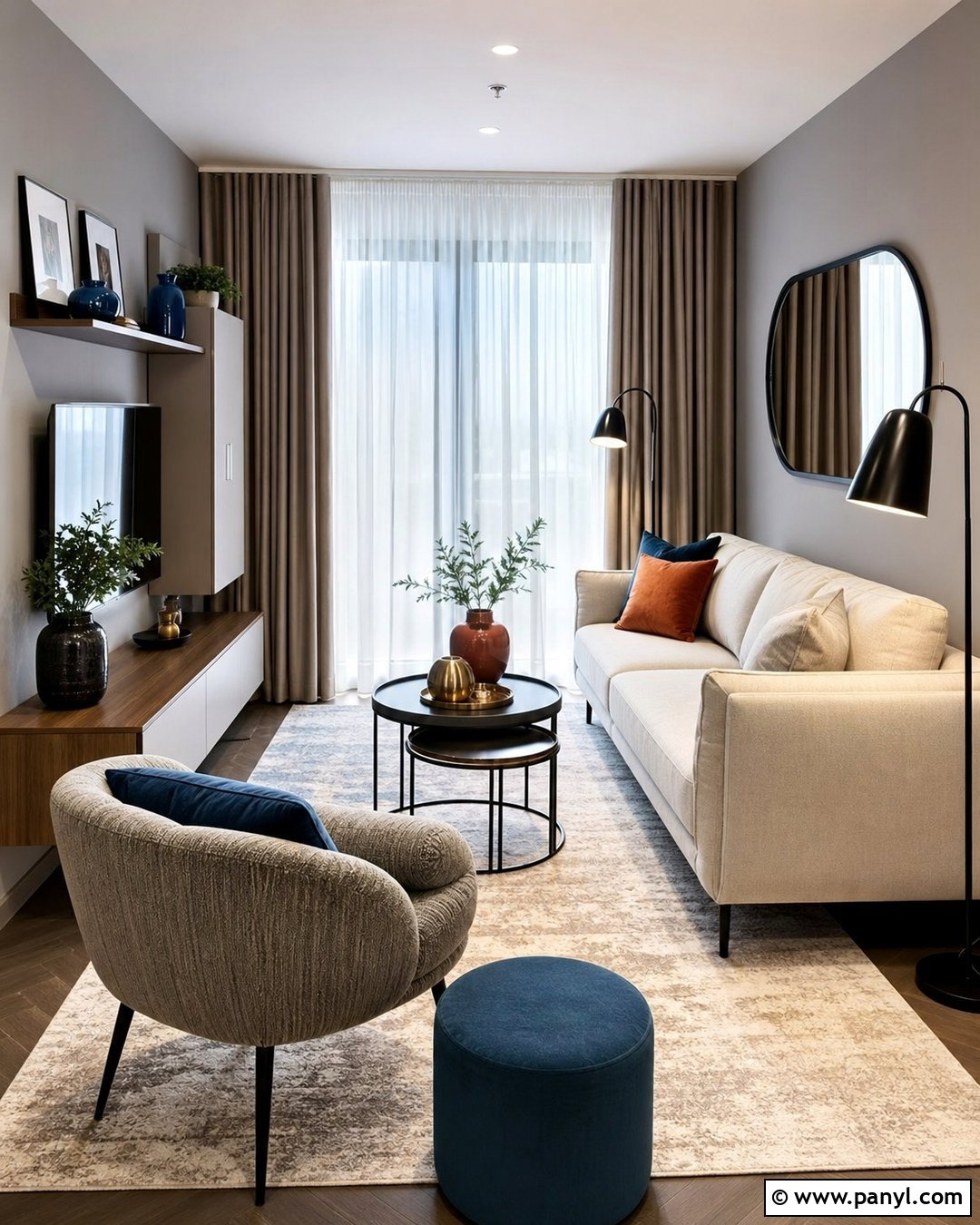 Grey Walls In A Small Living Room - 50 grey walls