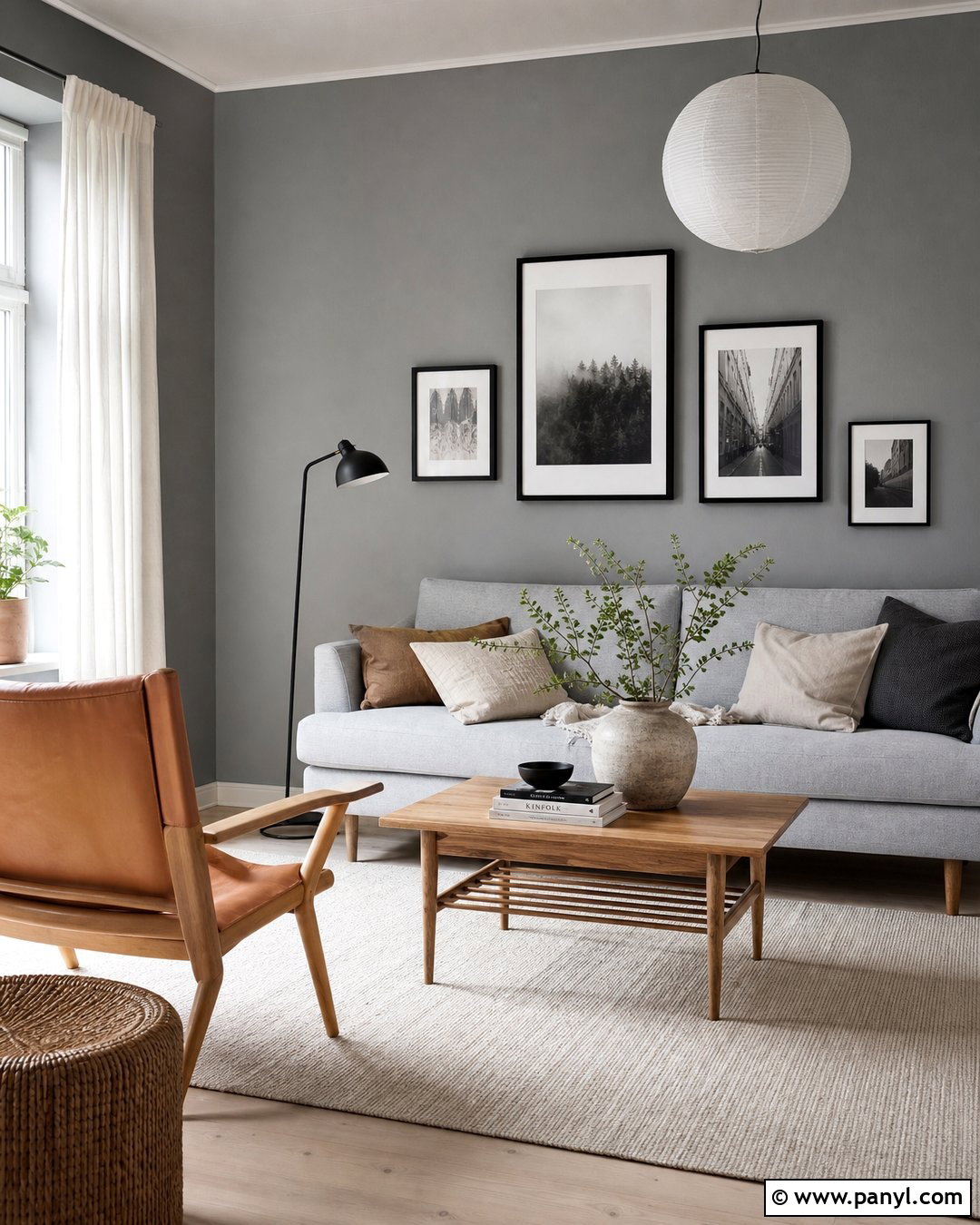 Grey Walls With Black Accents - 20 Grey Walls In A Scandinavian Interior Ideas
