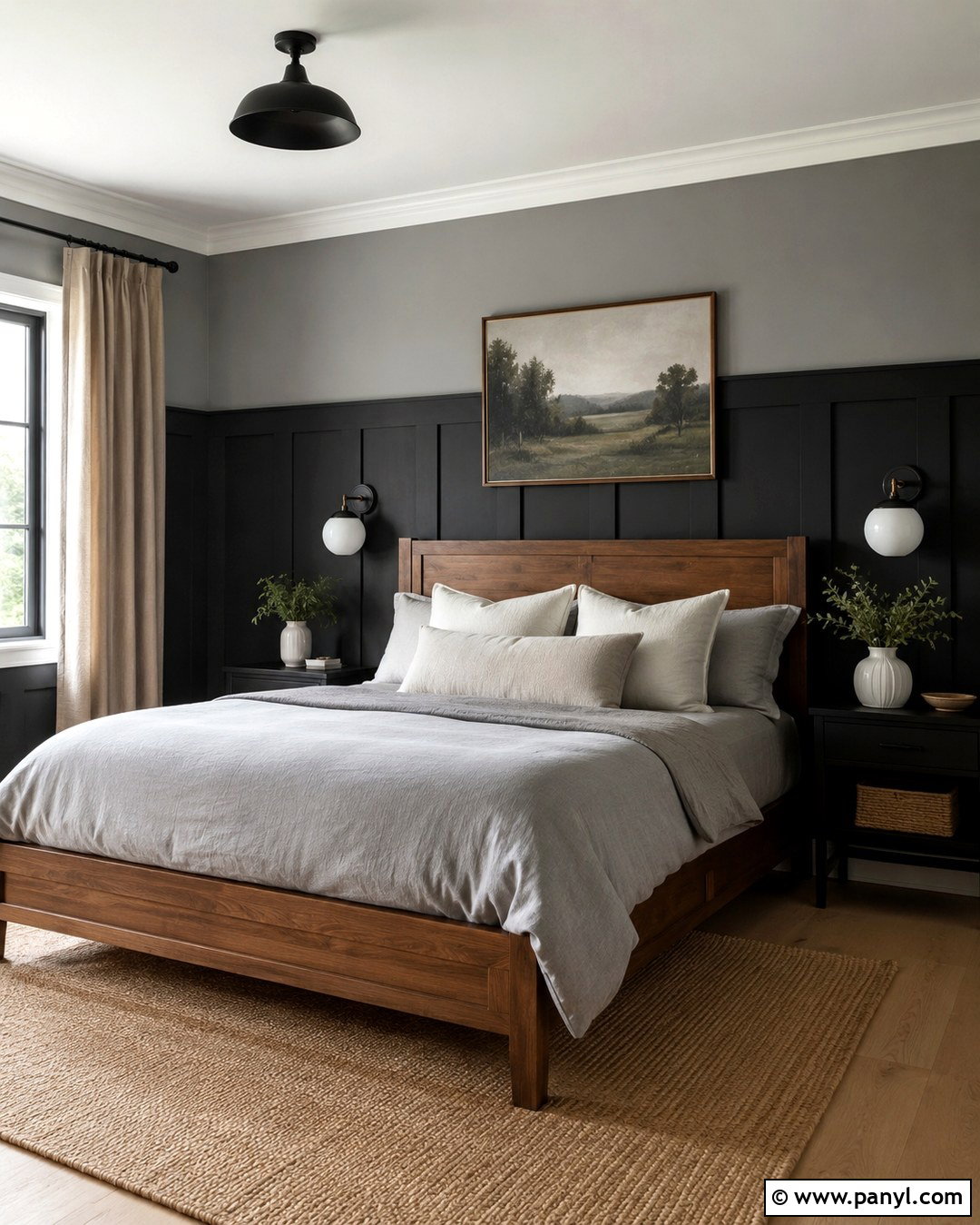 Grey Walls With Black Board And Batten - 20 Black And Grey Wall Paint Ideas