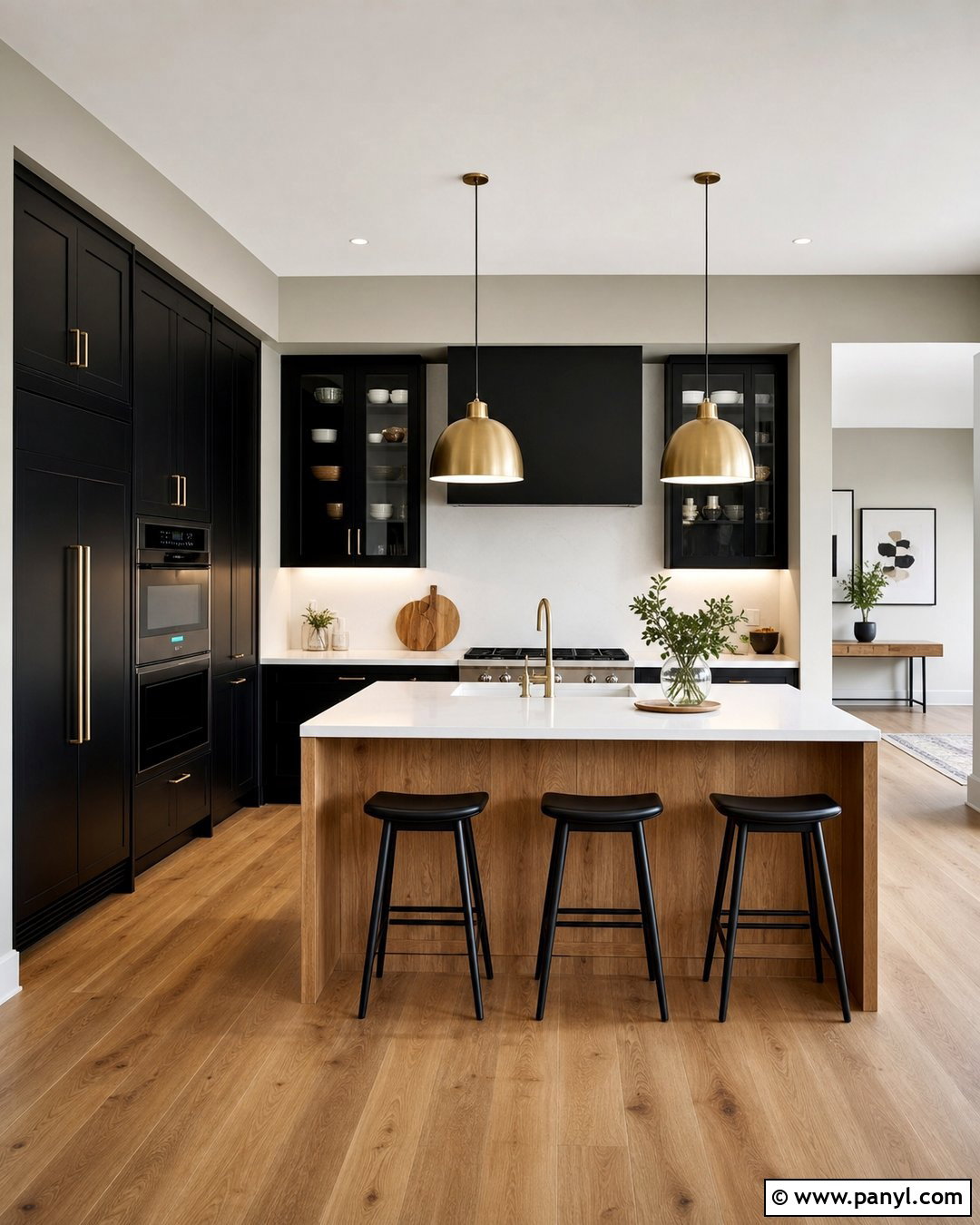 Grey Walls With Black Cabinets And Black Appliances - 25 Grey Walls Black Cabinets