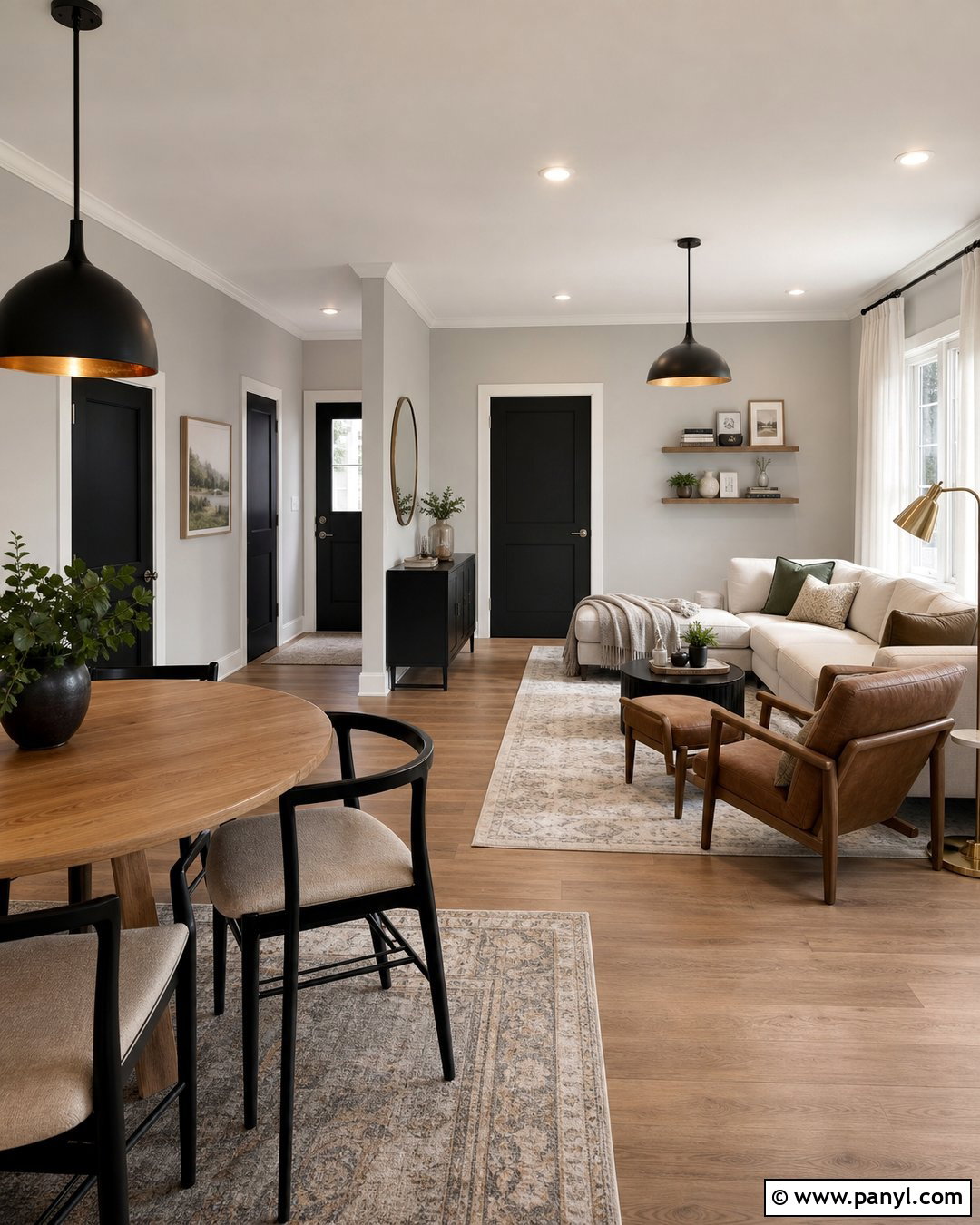 Grey Walls With Black Doors And White Trim - 25 Grey Walls With Black Doors
