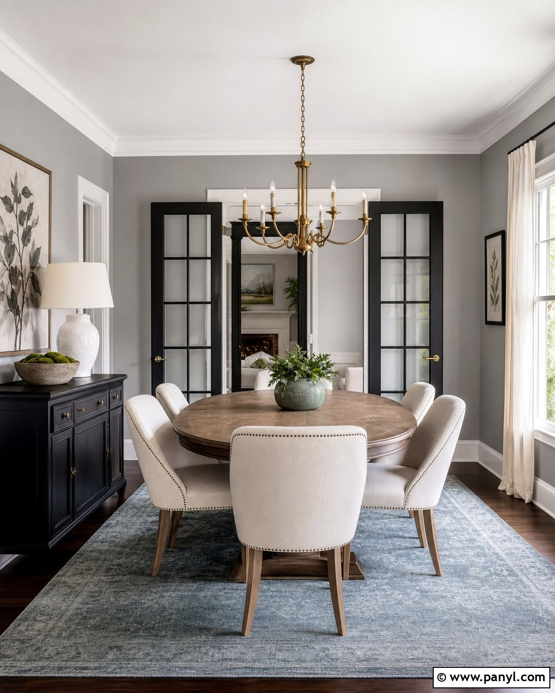 Grey Walls With Black French Doors - 25 Grey Walls With Black Doors
