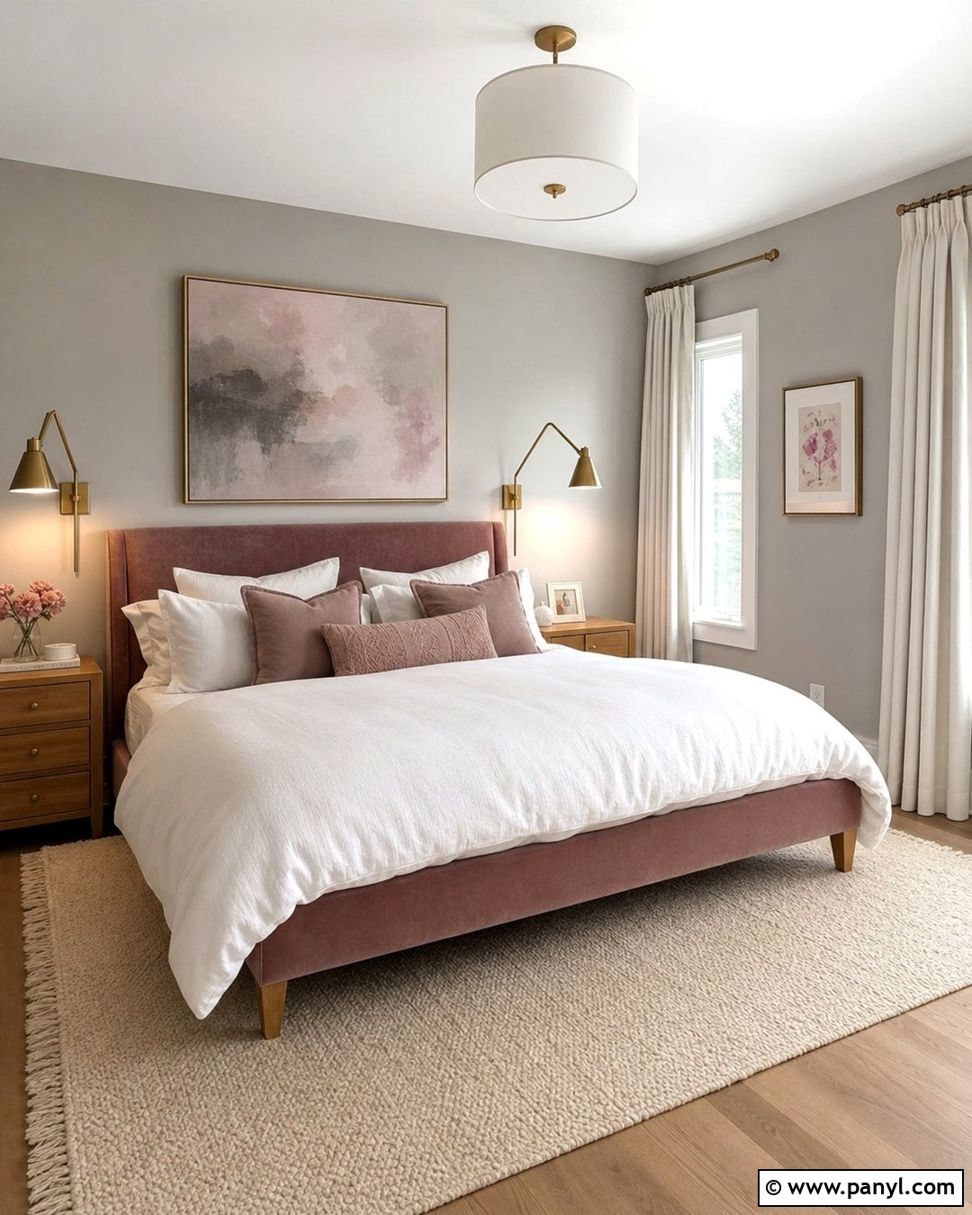 Grey Walls With Blush Pink Decor - 50 grey walls