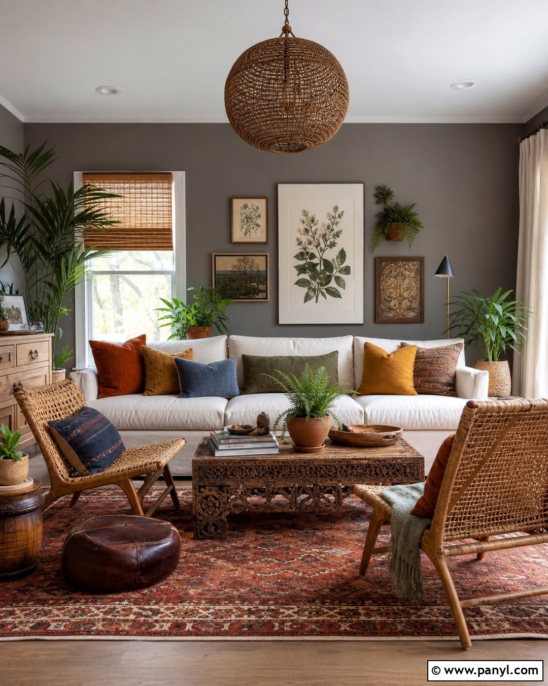 Grey Walls With Boho Decor - 50 grey walls