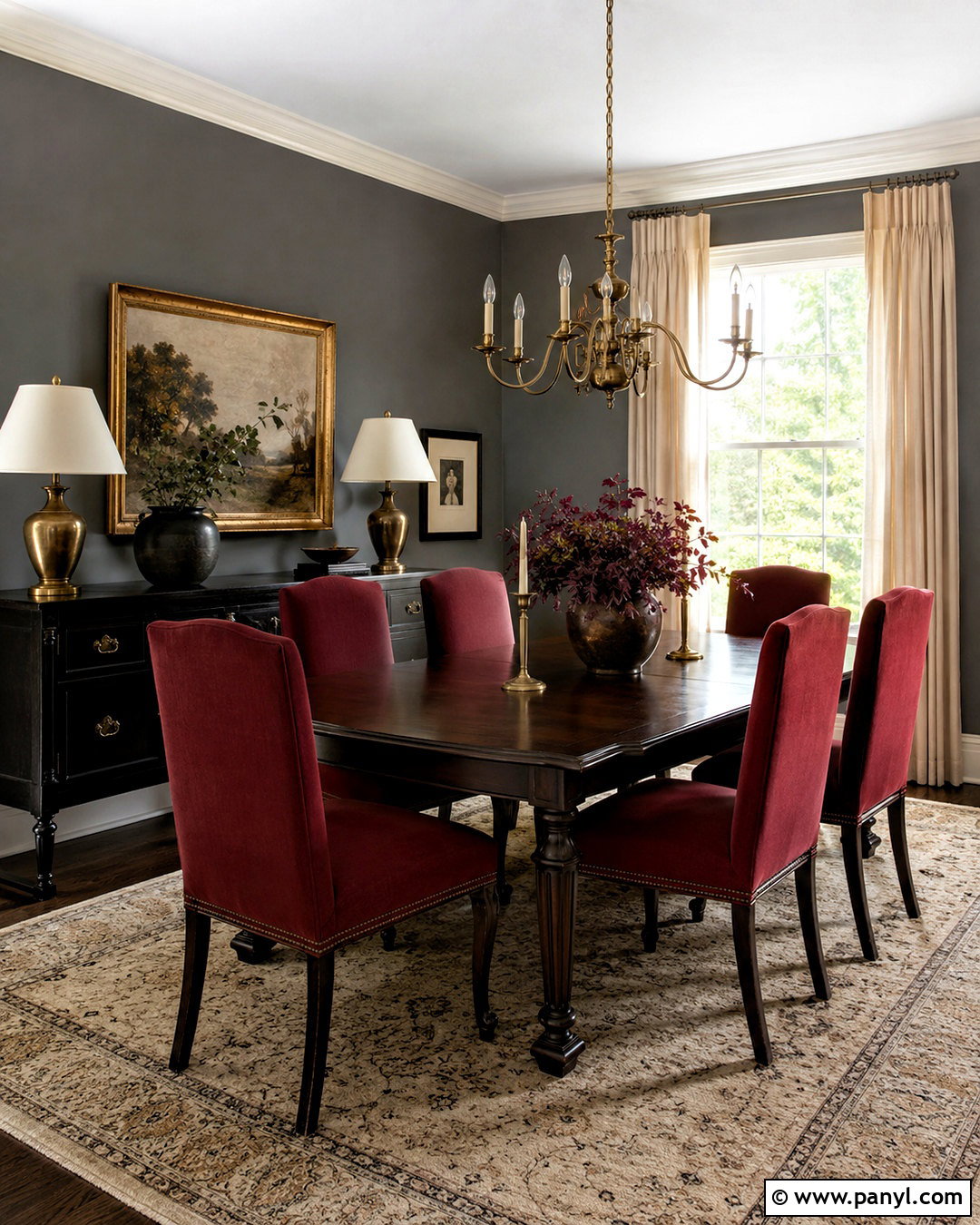 Grey Walls With Burgundy Accents - 40 Grey Wall Color Ideas