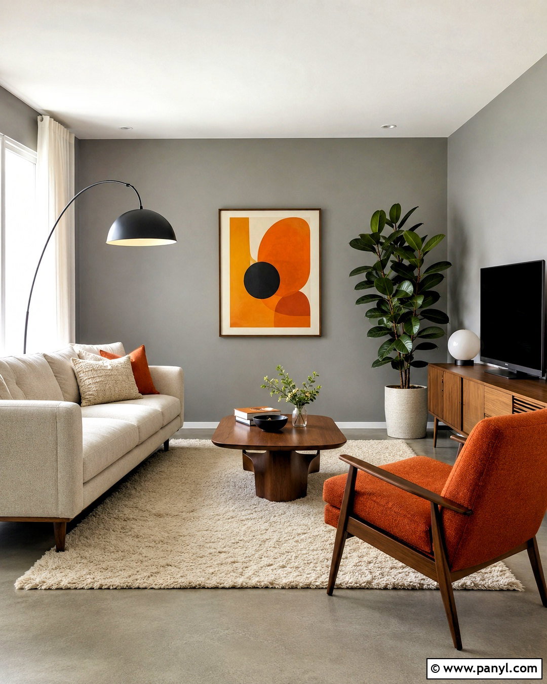 Grey Walls With Burnt Orange - 40 Grey Wall Color Ideas
