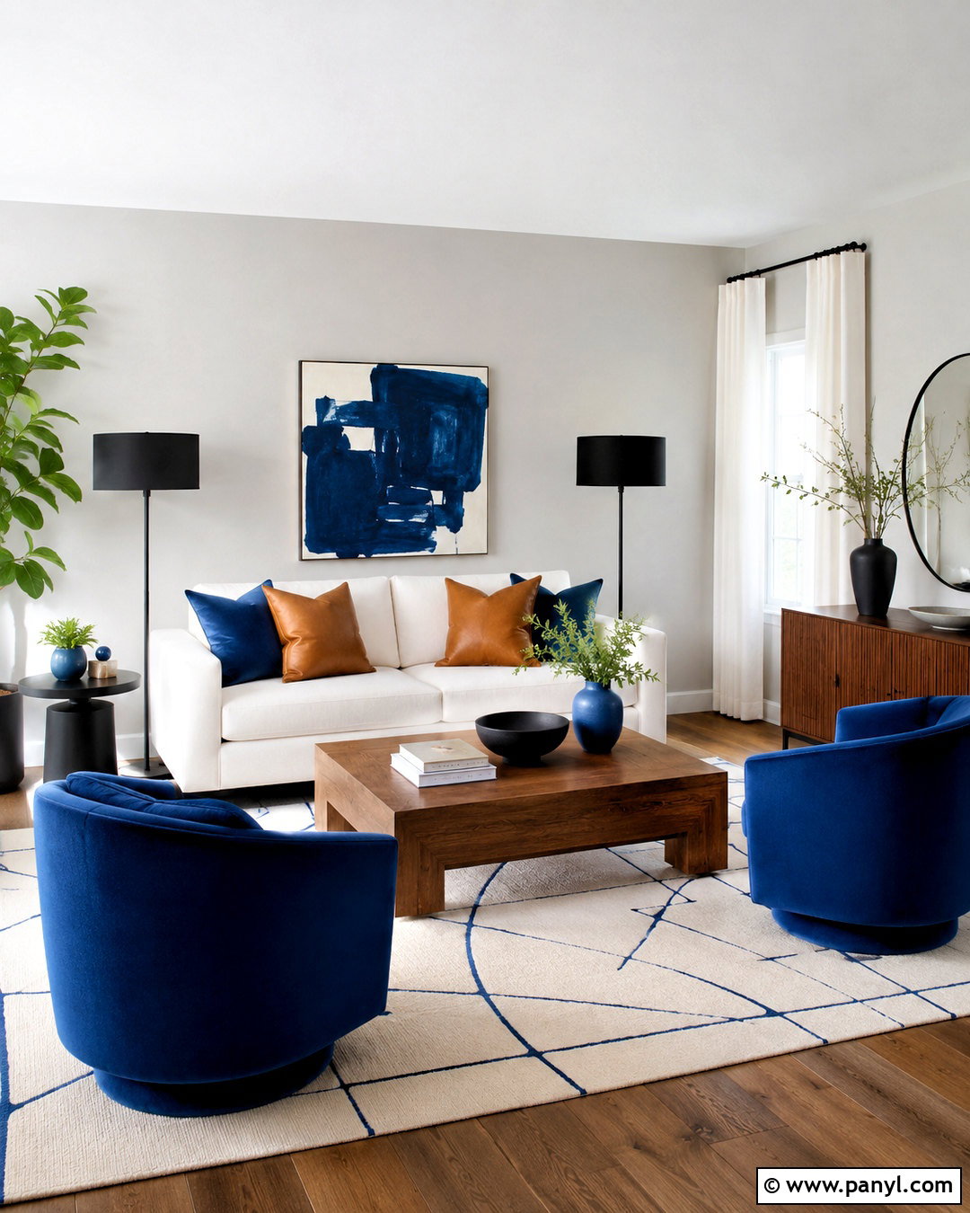 Grey Walls With Cobalt Blue - 40 Grey Wall Color Ideas