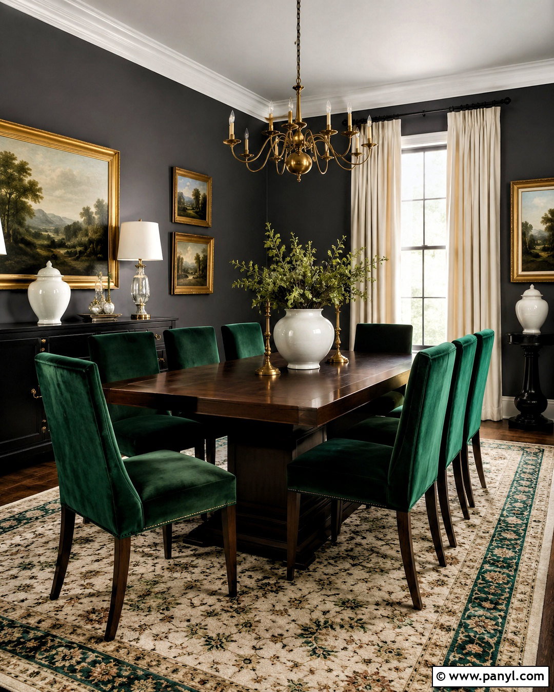 Grey Walls With Emerald Green - 40 Grey Wall Color Ideas