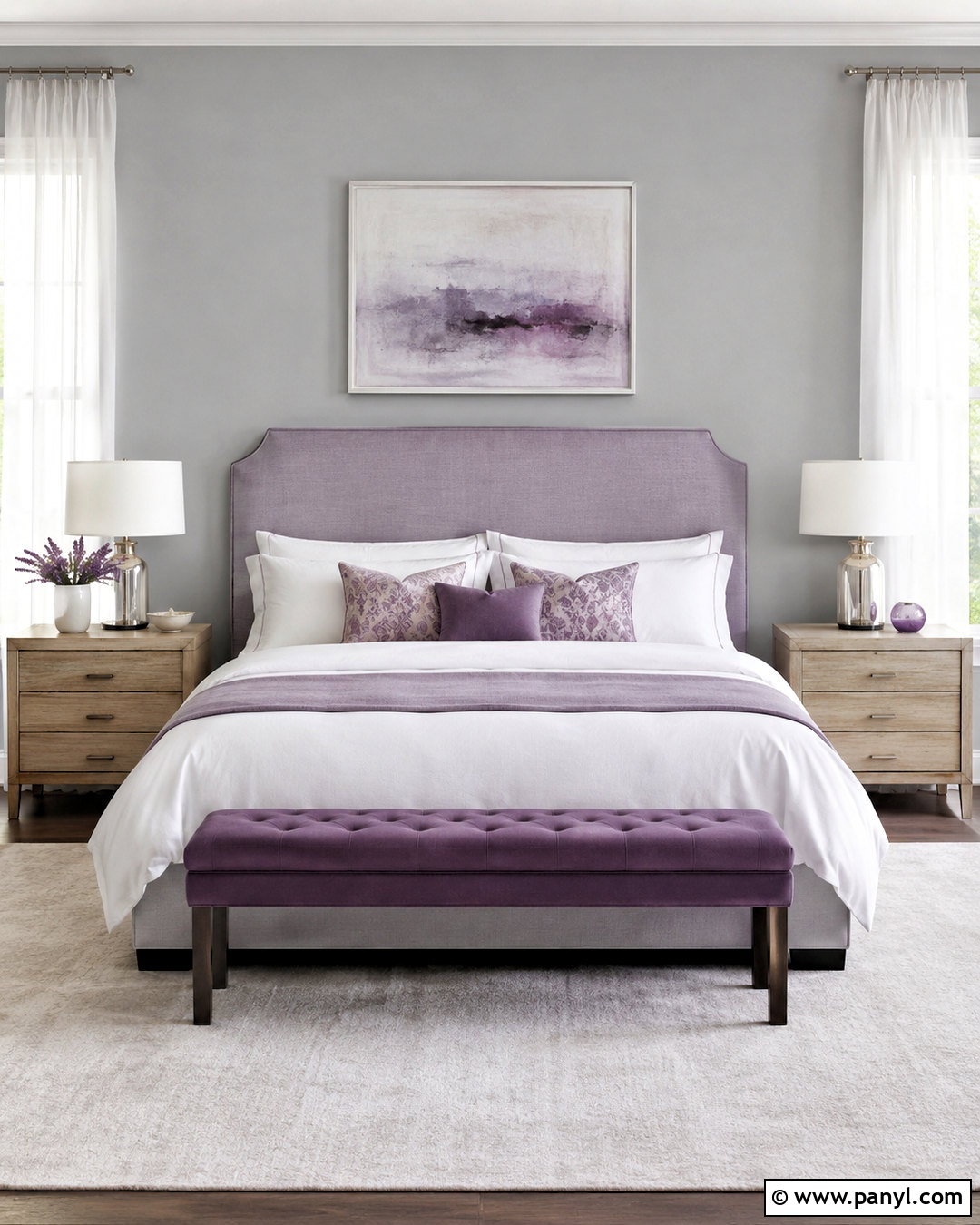 Grey Walls With Lavender Decor - 40 Grey Wall Color Ideas