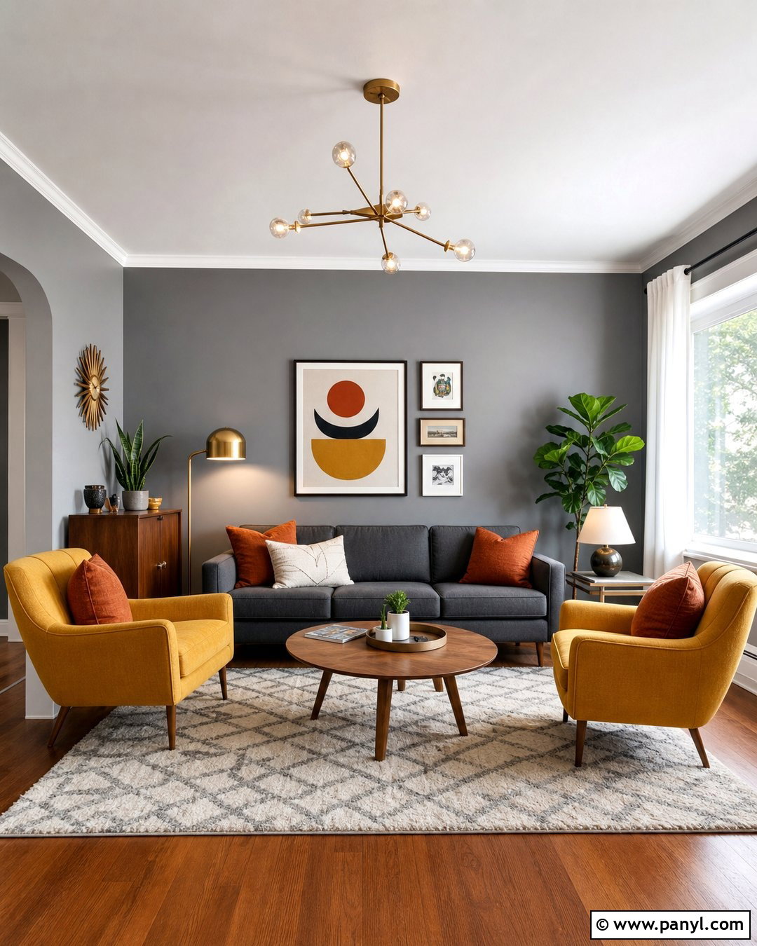 Grey Walls With Mustard Yellow Accents - 50 grey walls