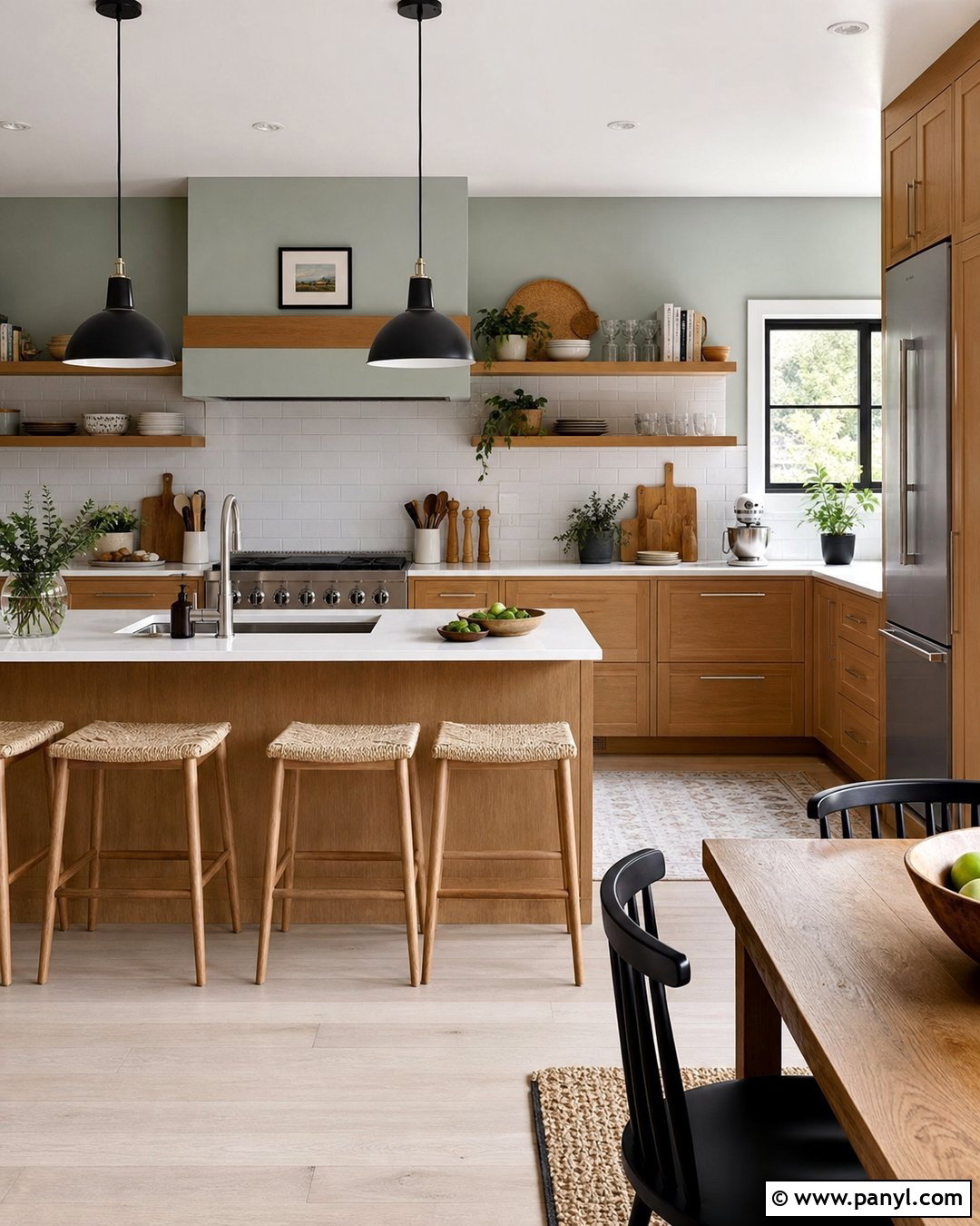 Grey Walls With Natural Wood Kitchen Cabinets - 20 Grey Walls In A Scandinavian Interior Ideas
