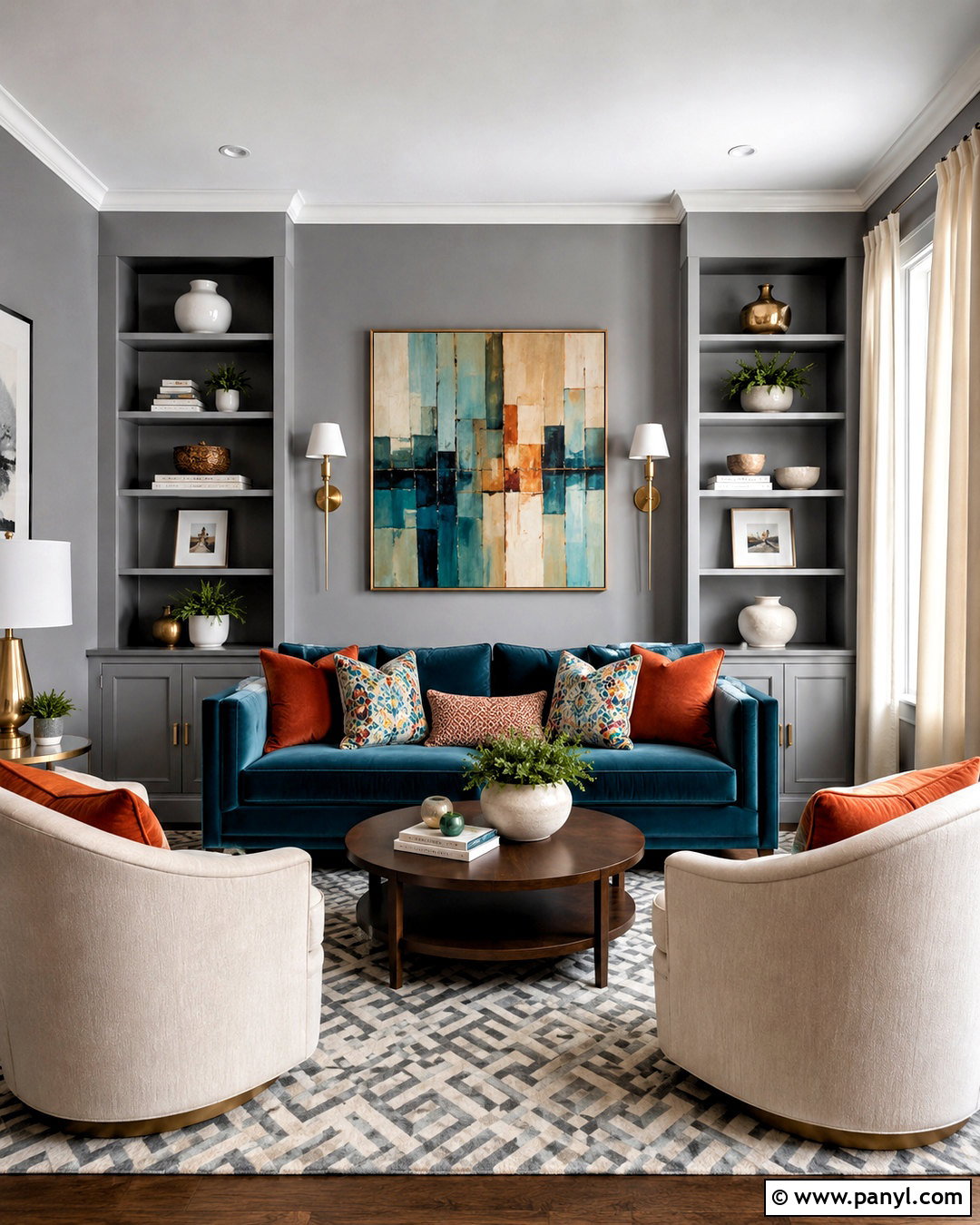 Grey Walls With Teal Furniture - 40 Grey Wall Color Ideas