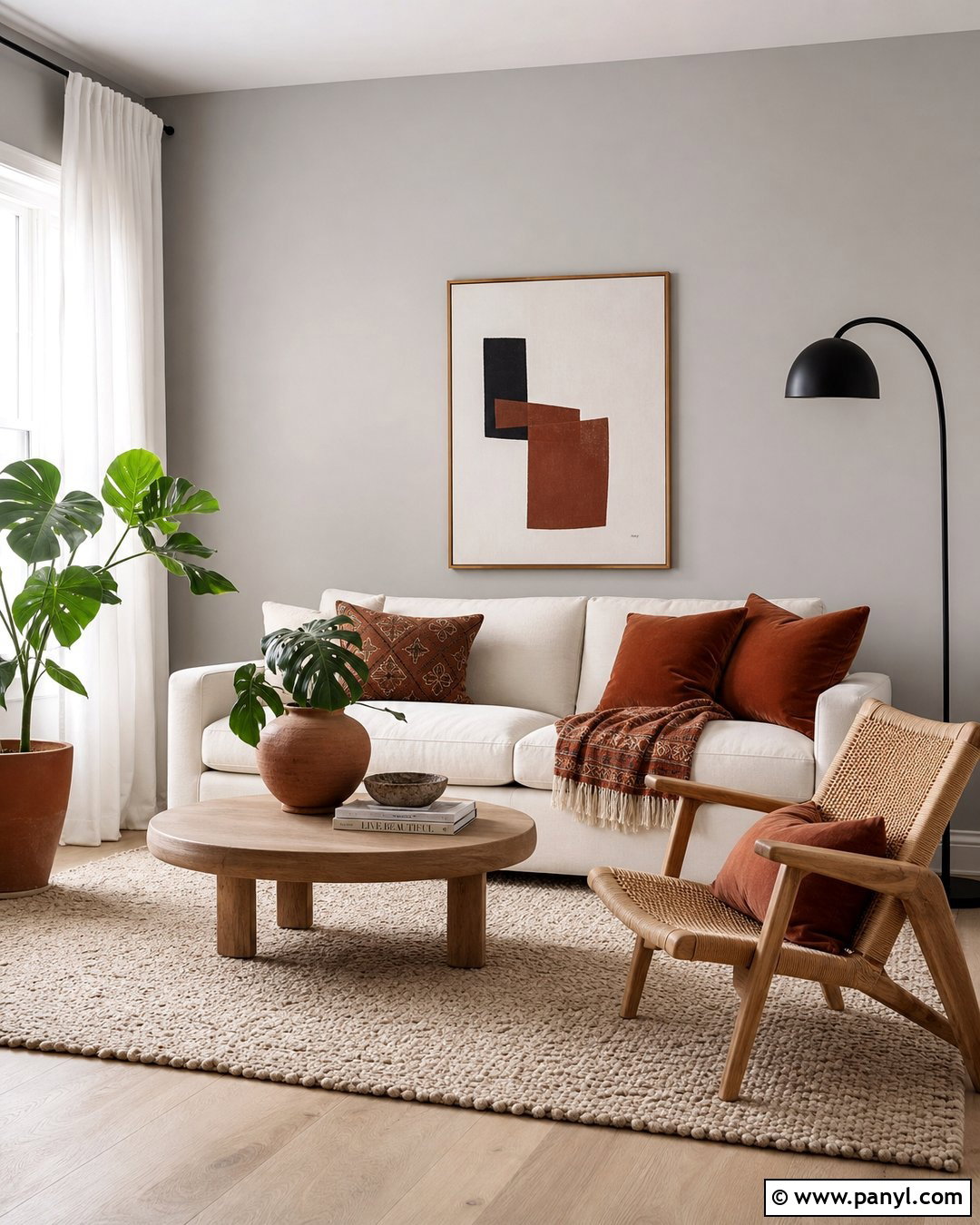 Grey Walls With Terracotta Accents - 20 Grey Walls In A Scandinavian Interior Ideas