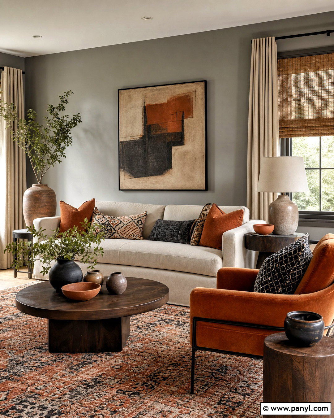 Grey Walls With Terracotta Decor - 20 grey wall design ideas