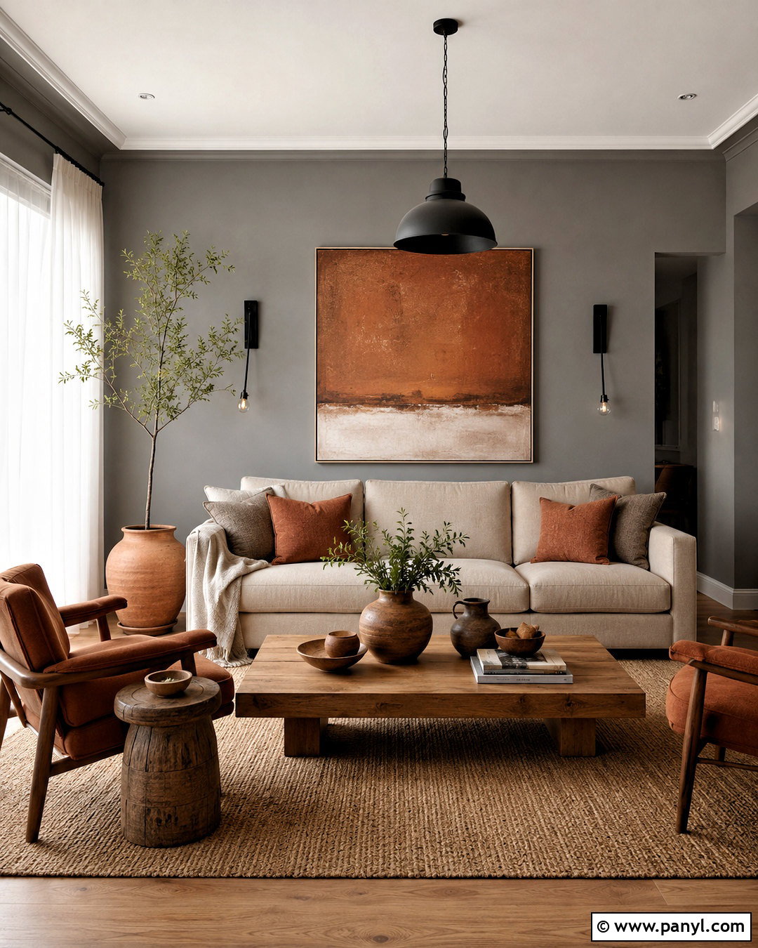Grey Walls With Terracotta Decor - 40 Grey Wall Color Ideas