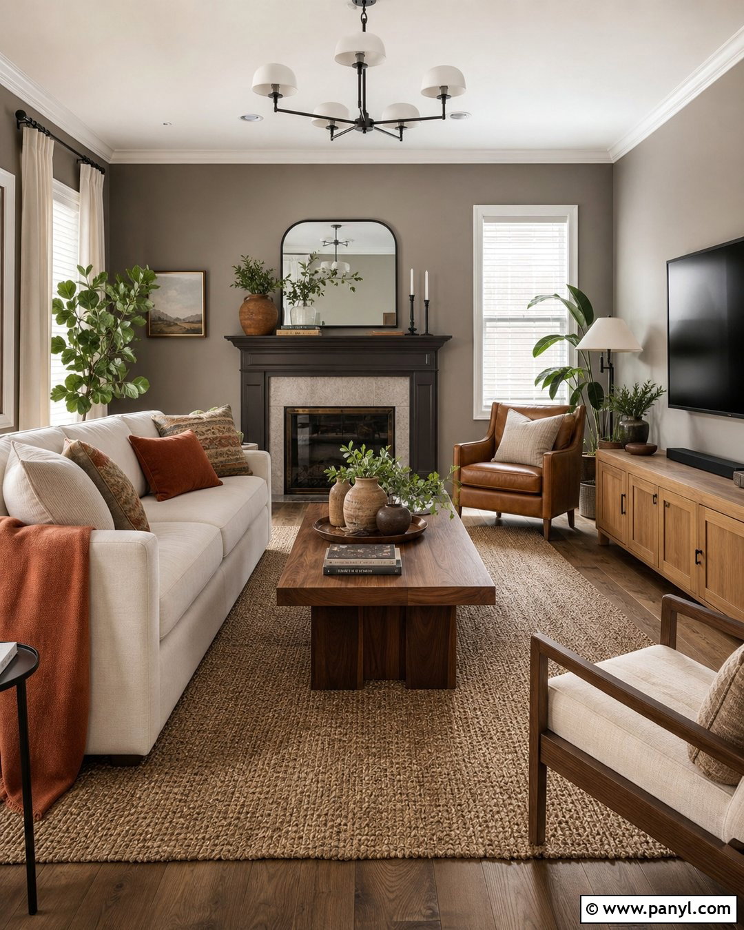Grey Walls With Warm Wood Furniture - 50 grey walls