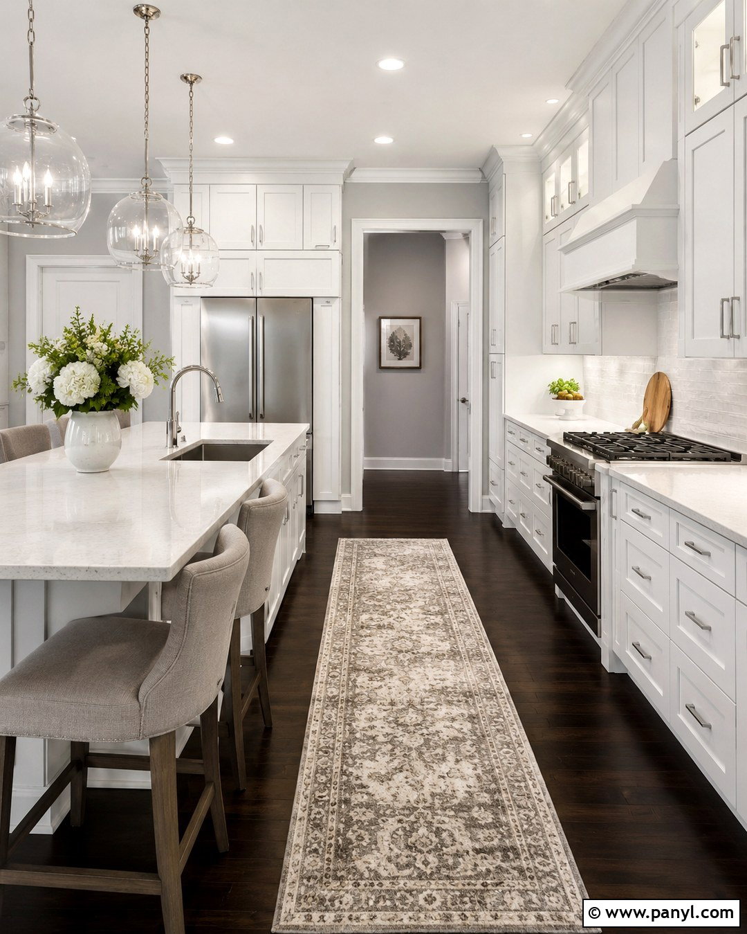 Grey Walls With White Cabinets And Dark Floors - 20 White Cabinets Grey Walls