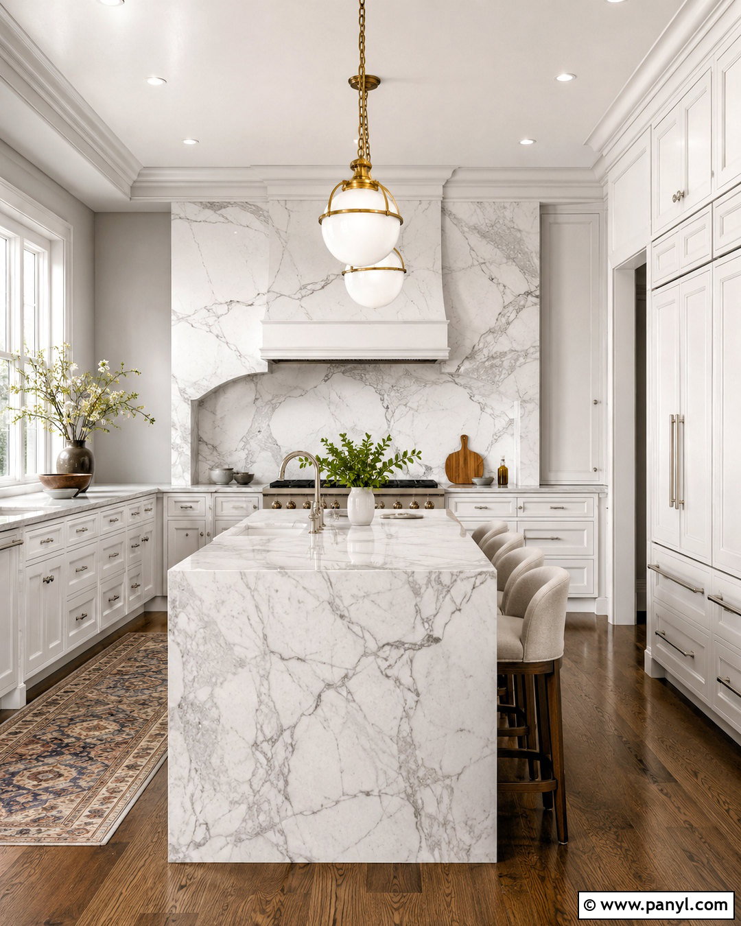 Grey Walls With White Cabinets And Marble Backsplash - 20 White Cabinets Grey Walls