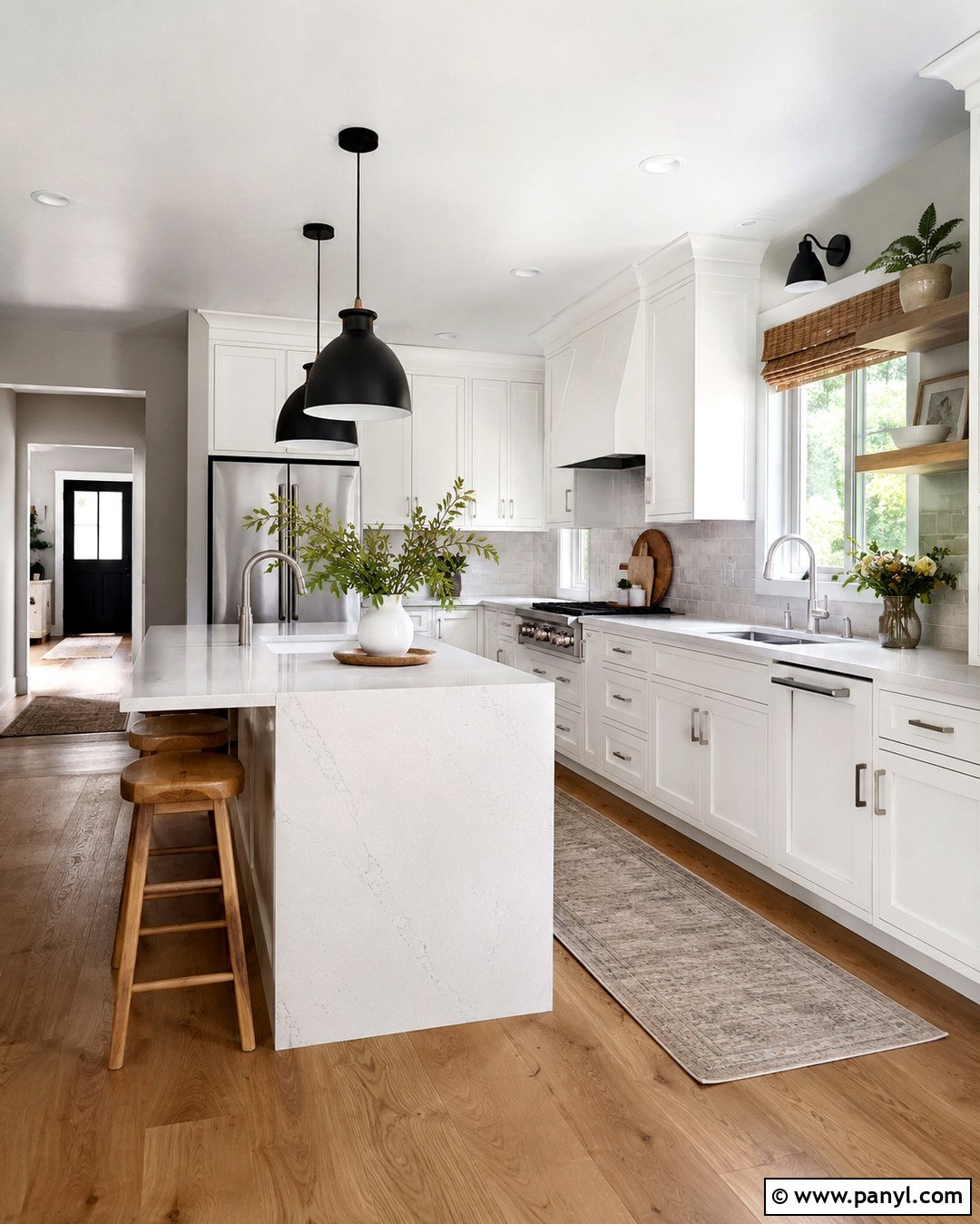 Grey Walls With White Cabinets And Oak Floors - 20 White Cabinets Grey Walls