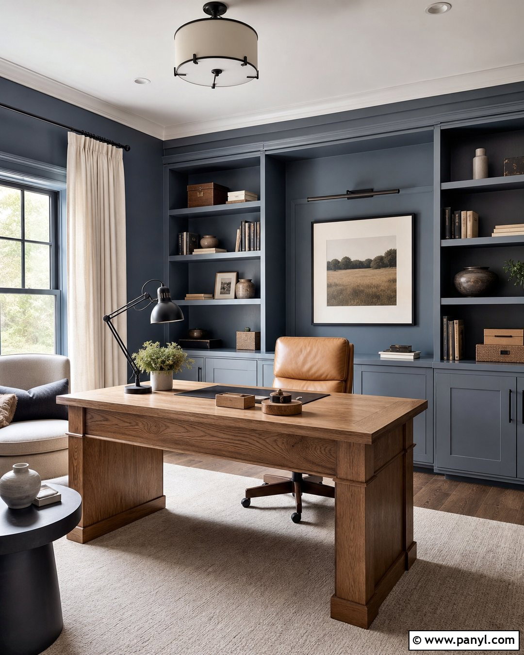 Greyish Blue Home Office Walls - 20 Greyish Blue Wall Ideas