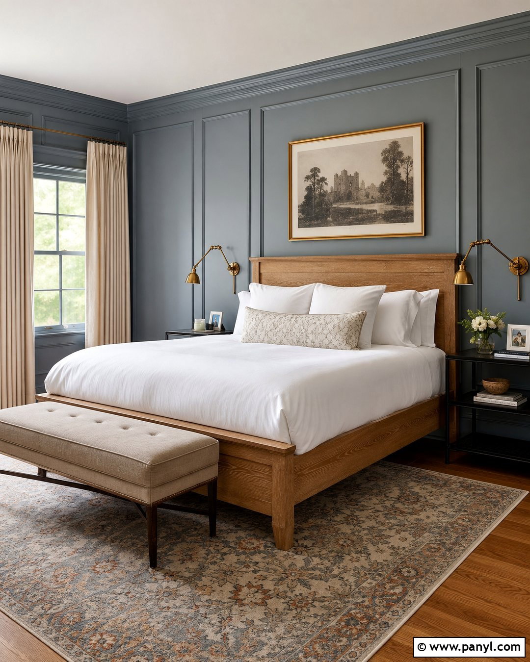 Greyish Blue Paneled Walls - 20 Greyish Blue Wall Ideas