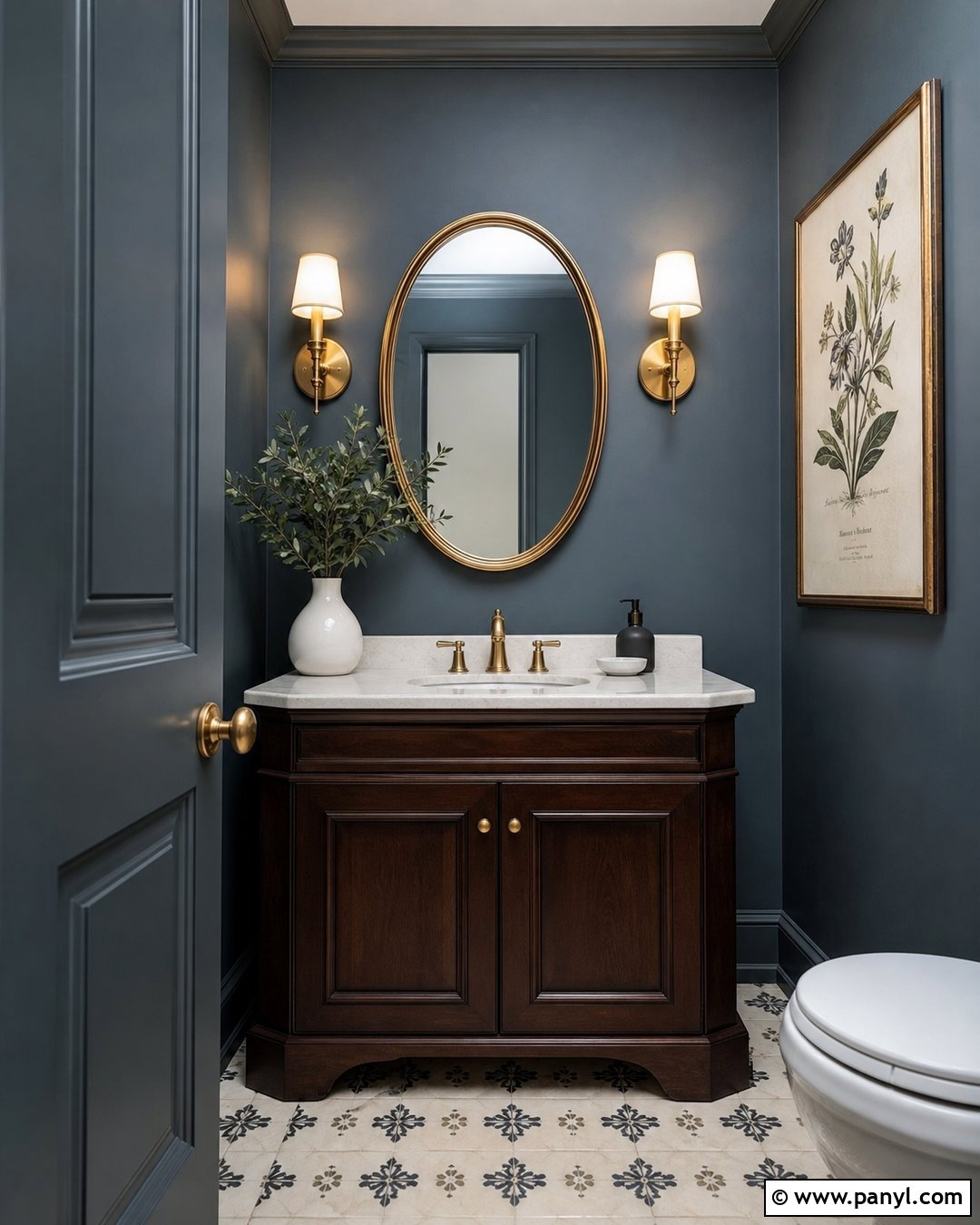 Greyish Blue Powder Room Walls - 20 Greyish Blue Wall Ideas