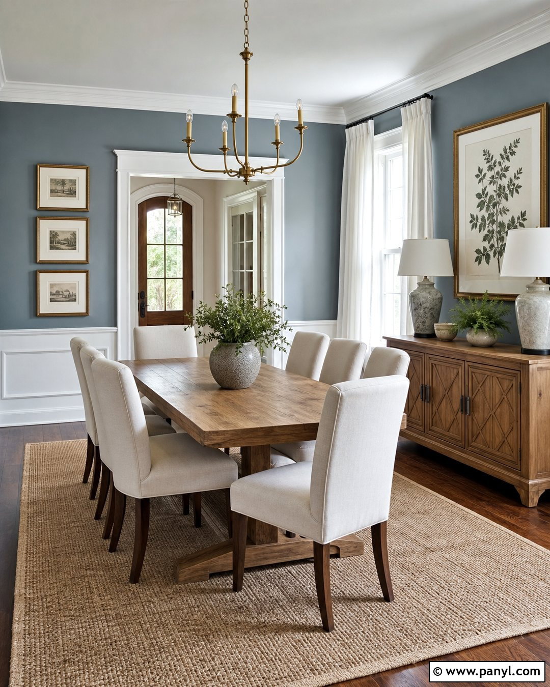 Greyish Blue Walls With White Trim - 20 Greyish Blue Wall Ideas